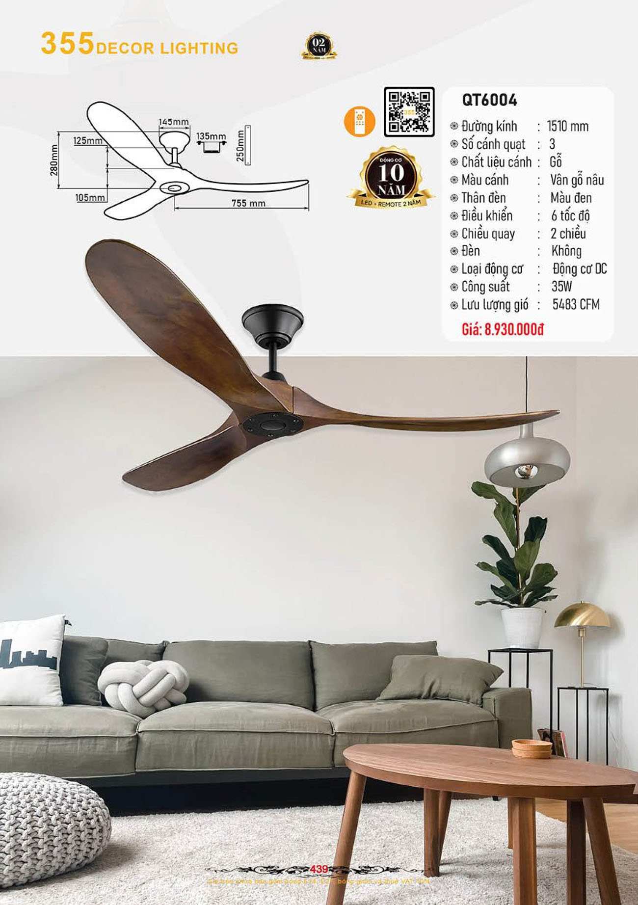 Catalogue Quạt Đèn Trang Trí 355 Decor 2024 - Trang 10)