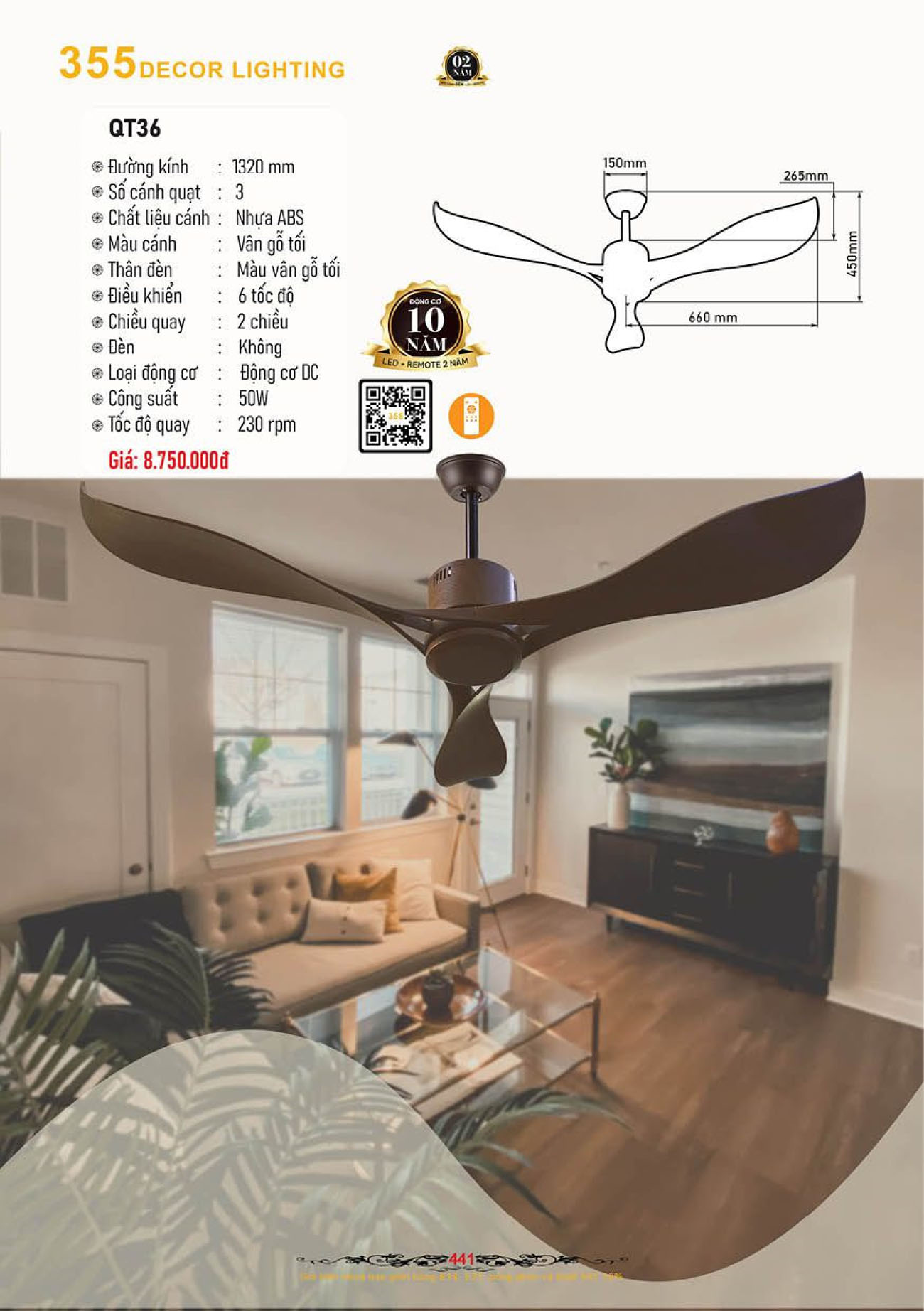 Catalogue Quạt Đèn Trang Trí 355 Decor 2024 - Trang 12)