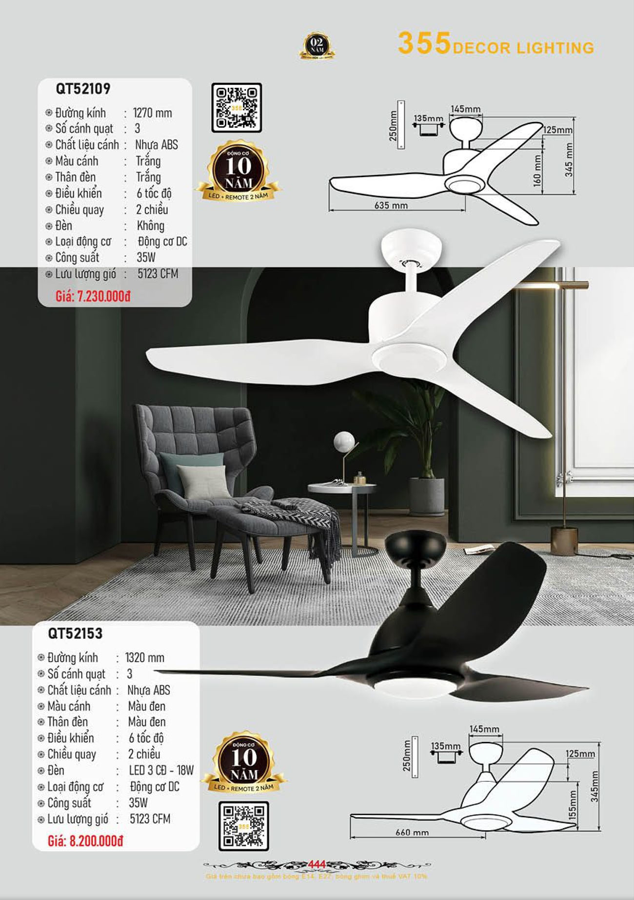 Catalogue Quạt Đèn Trang Trí 355 Decor 2024 - Trang 15)