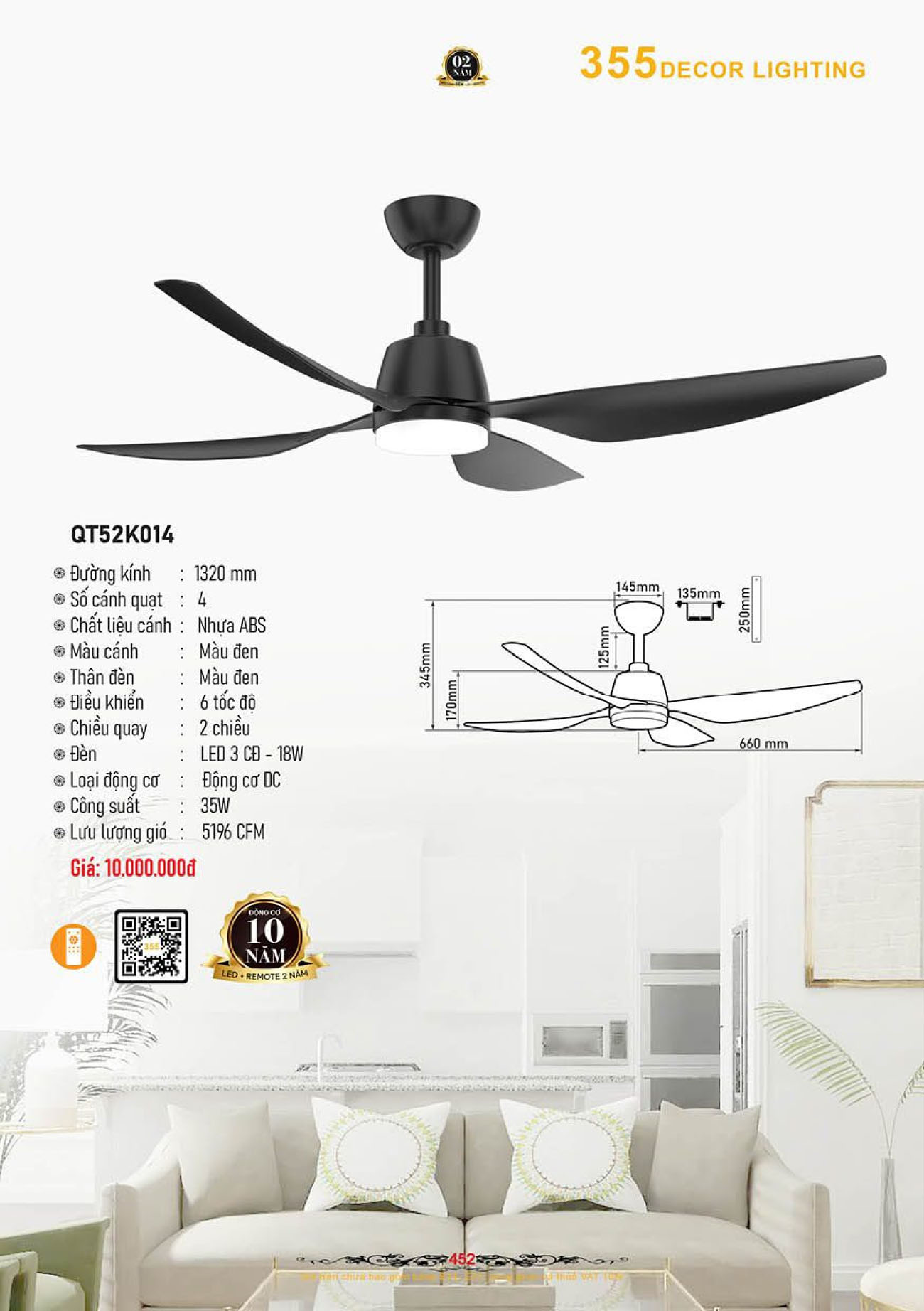 Catalogue Quạt Đèn Trang Trí 355 Decor 2024 - Trang 23)
