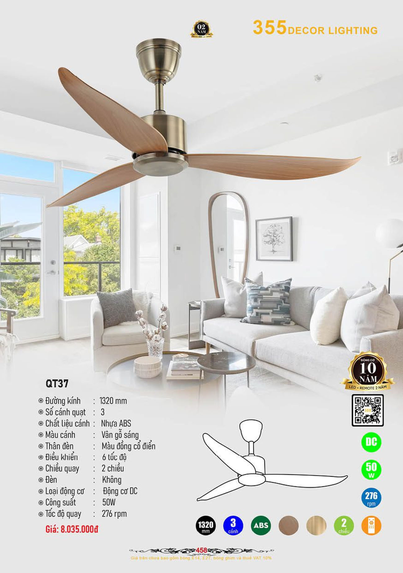 Catalogue Quạt Đèn Trang Trí 355 Decor 2024 - Trang 29)