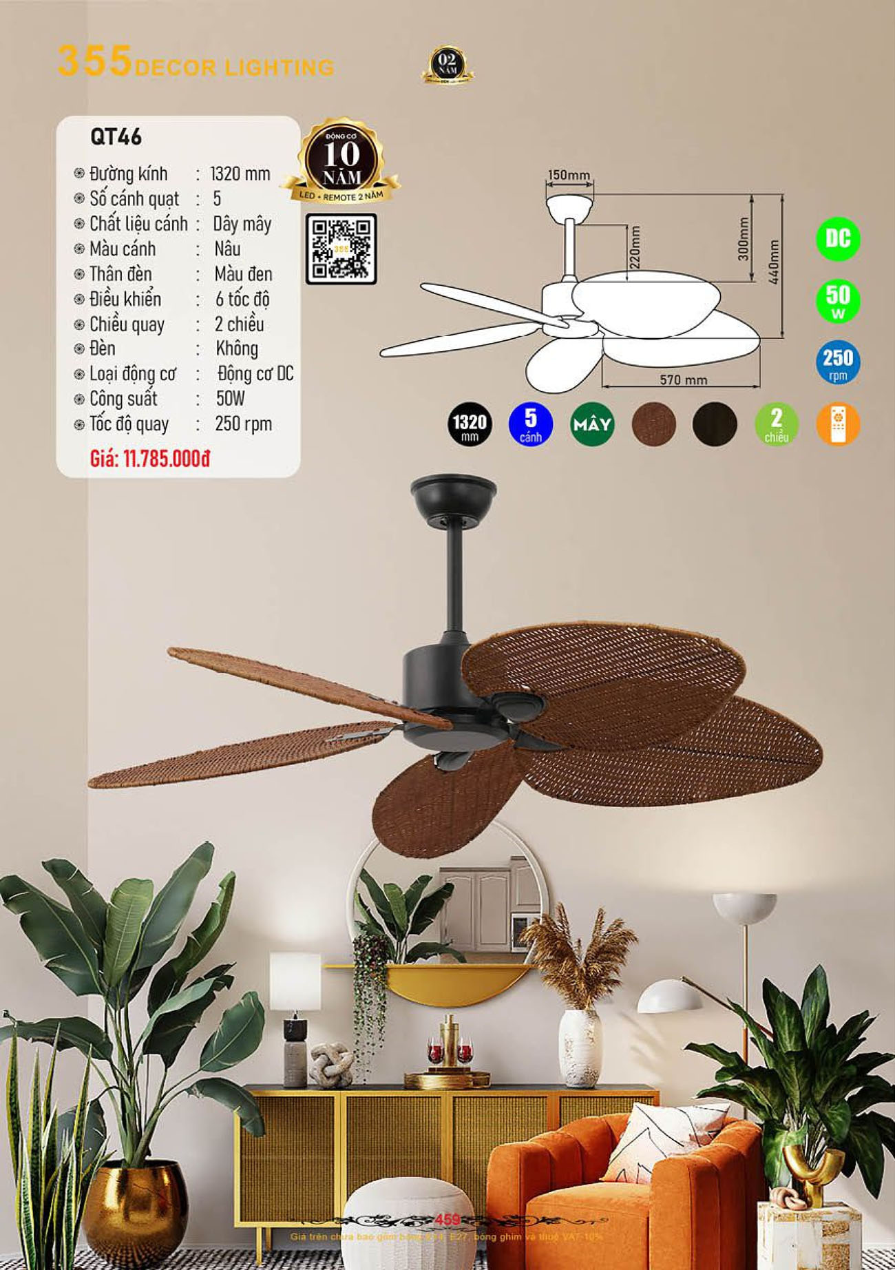 Catalogue Quạt Đèn Trang Trí 355 Decor 2024 - Trang 30)