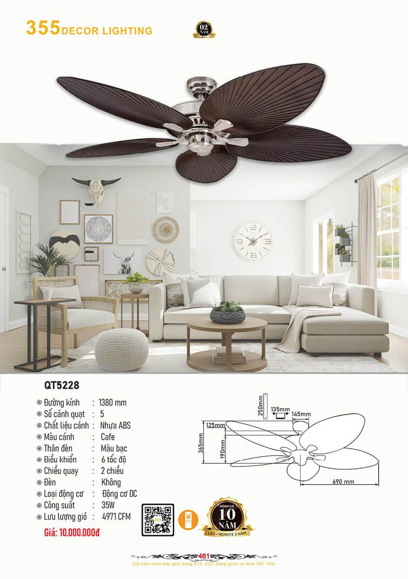 Catalogue Quạt Đèn Trang Trí 355 Decor 2024 - Trang 32)