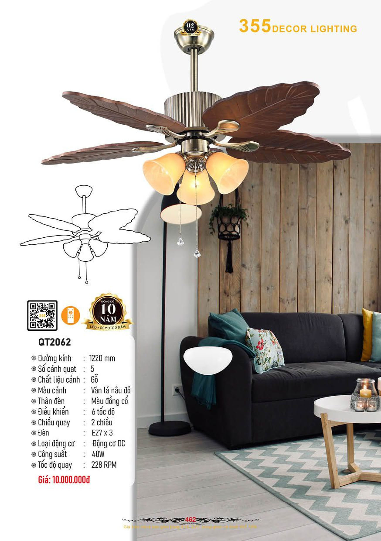 Catalogue Quạt Đèn Trang Trí 355 Decor 2024 - Trang 33)