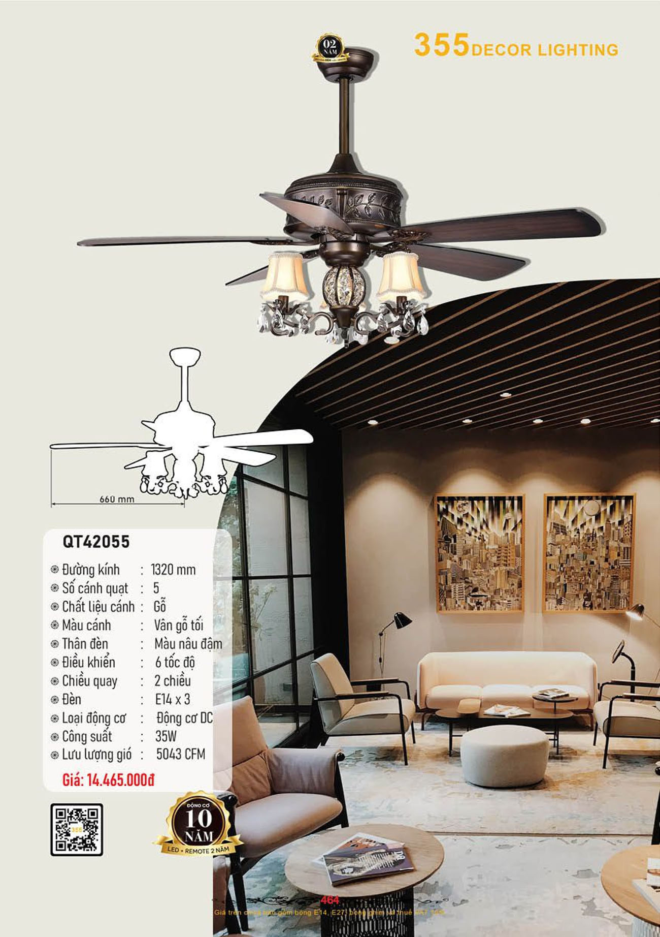 Catalogue Quạt Đèn Trang Trí 355 Decor 2024 - Trang 35)