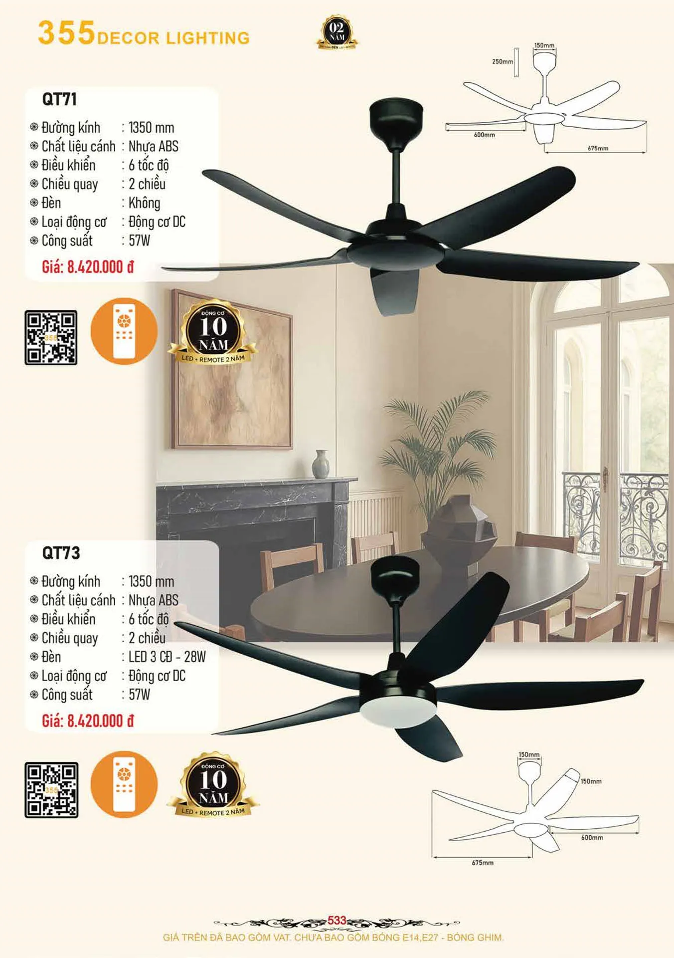 Catalogue Quạt Đèn Trang Trí 355 Decor 2026 - Trang 7)