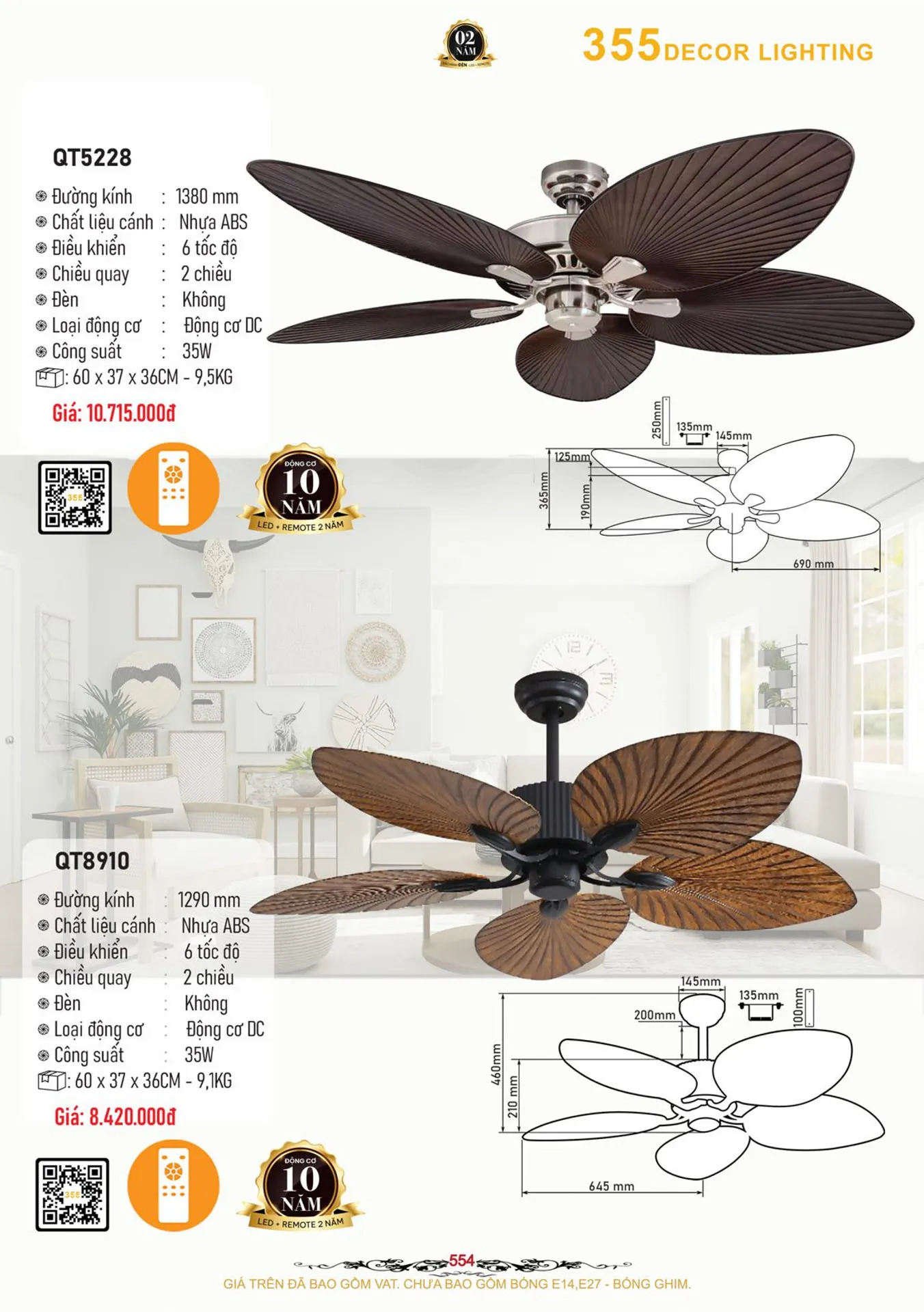 Catalogue Quạt Đèn Trang Trí 355 Decor 2026 - Trang 28)