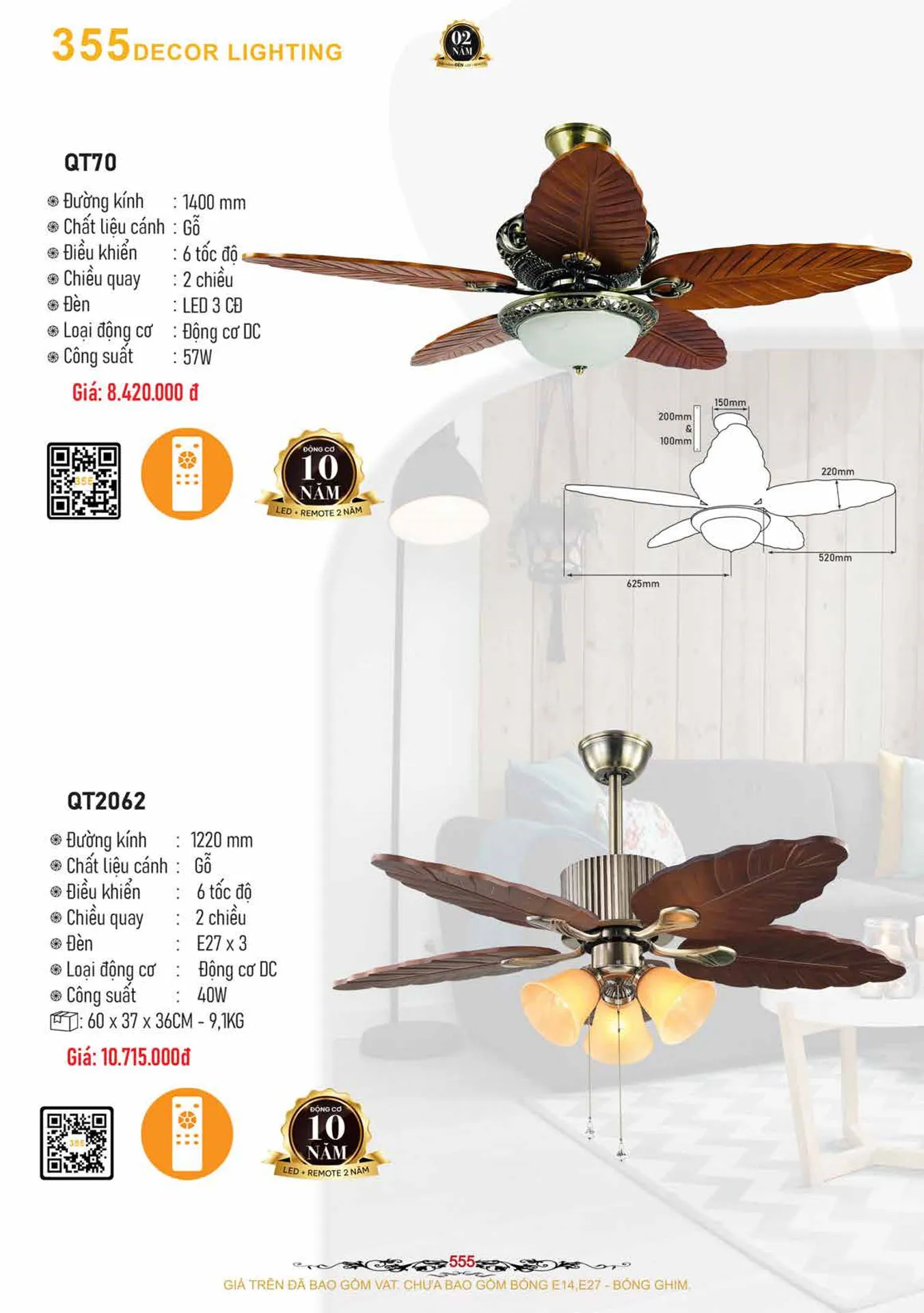 Catalogue Quạt Đèn Trang Trí 355 Decor 2026 - Trang 29)