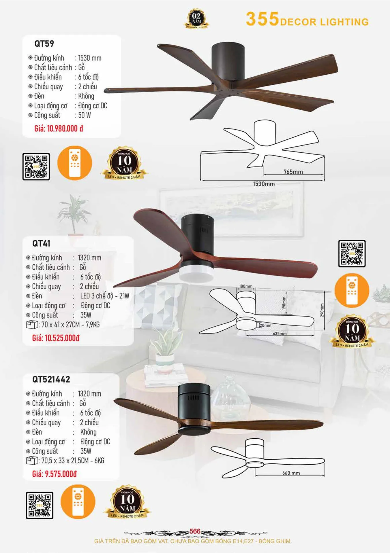 Catalogue Quạt Đèn Trang Trí 355 Decor 2026 - Trang 40)