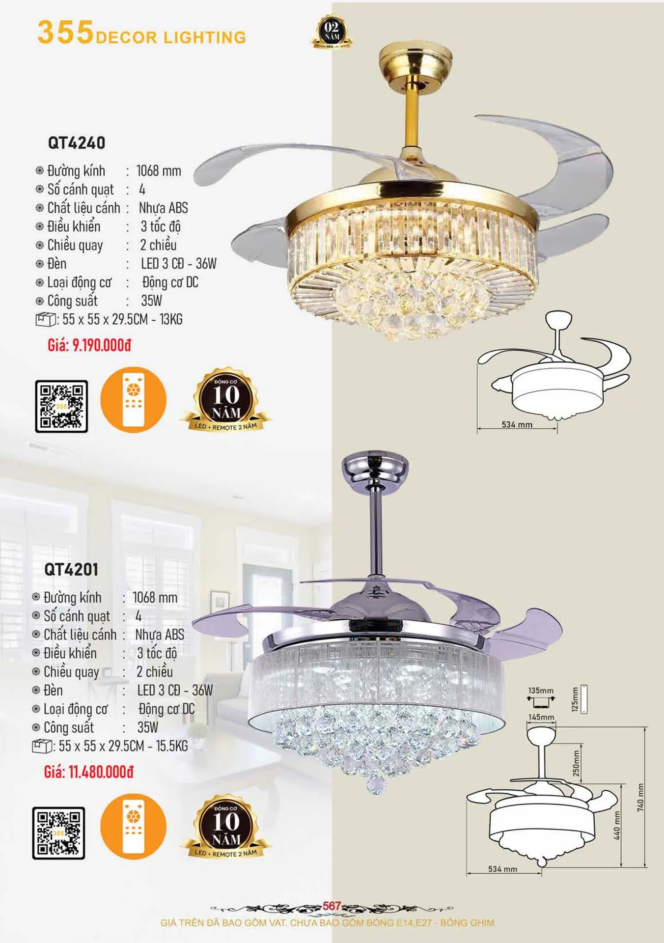 Catalogue Quạt Đèn Trang Trí 355 Decor 2026 - Trang 41)