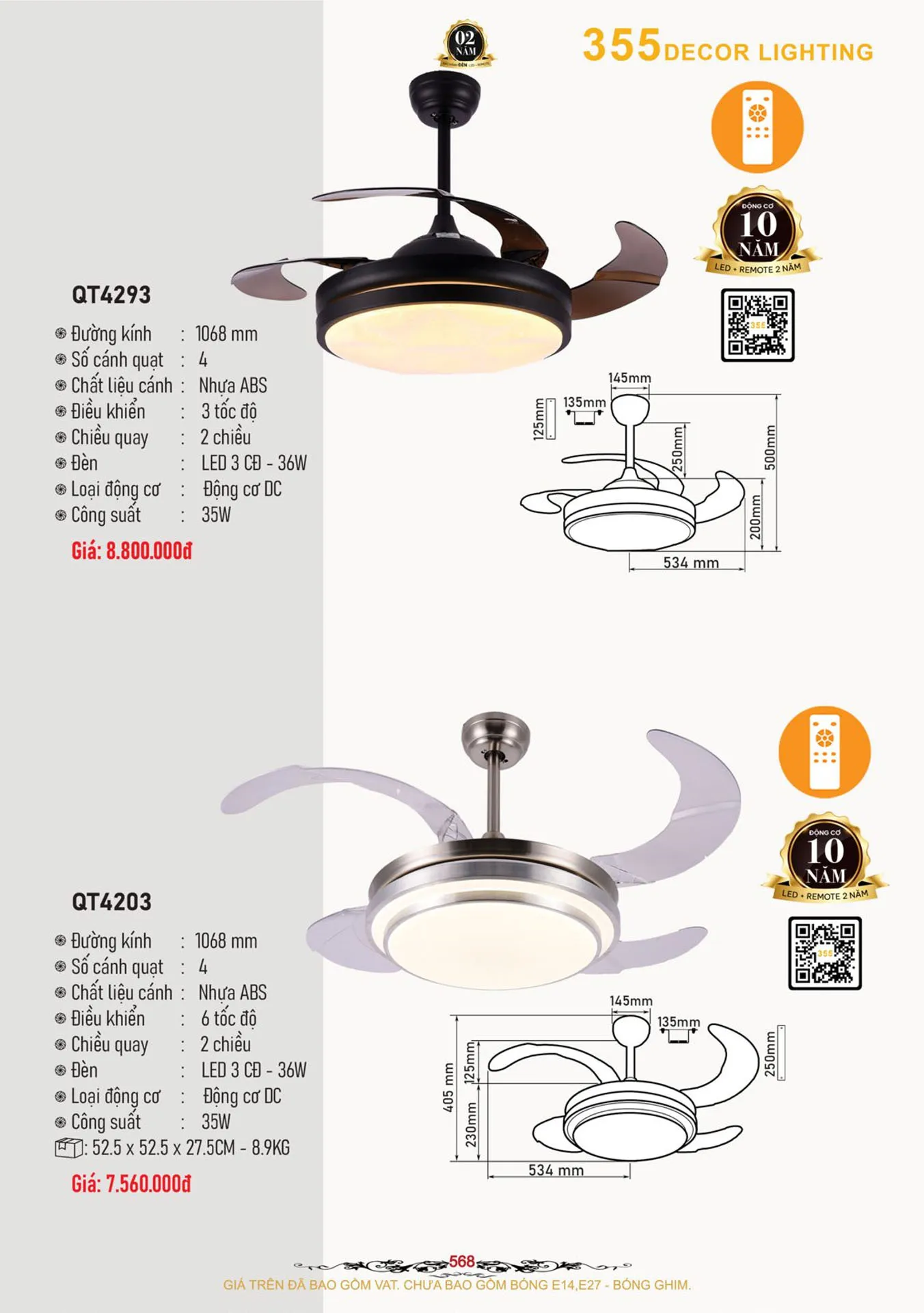 Catalogue Quạt Đèn Trang Trí 355 Decor 2026 - Trang 42)