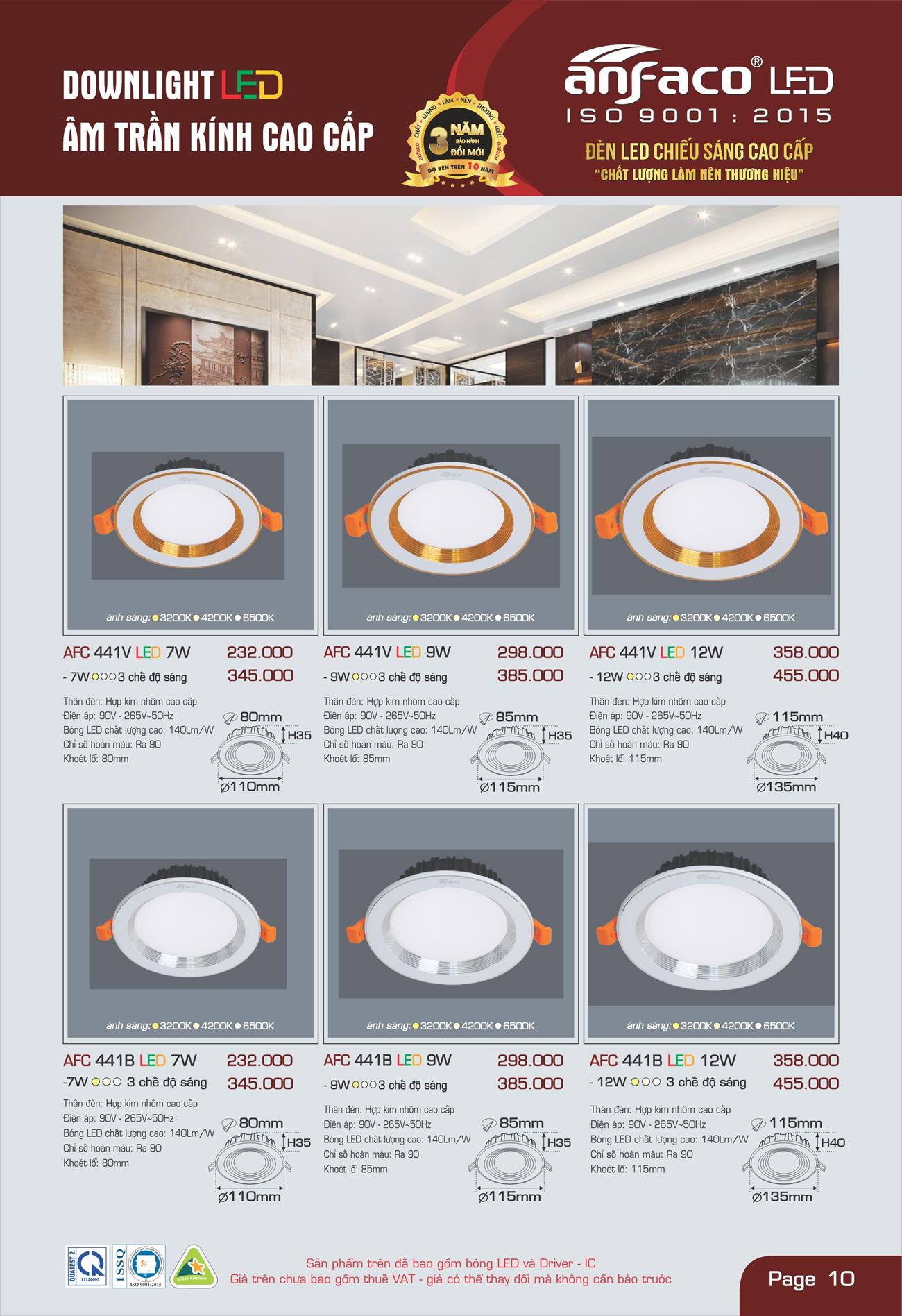 Bảng Giá Đèn Anfaco Lighting 2022 - Trang 11)