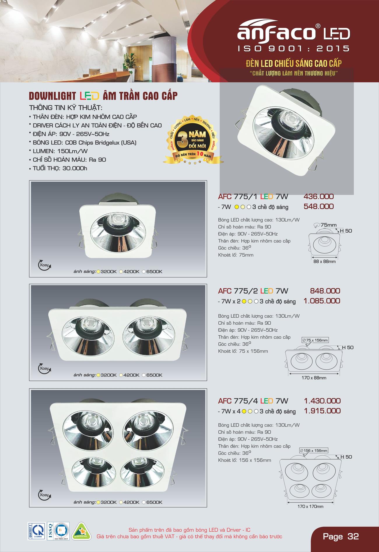Bảng Giá Đèn Anfaco Lighting 2022 - Trang 33)