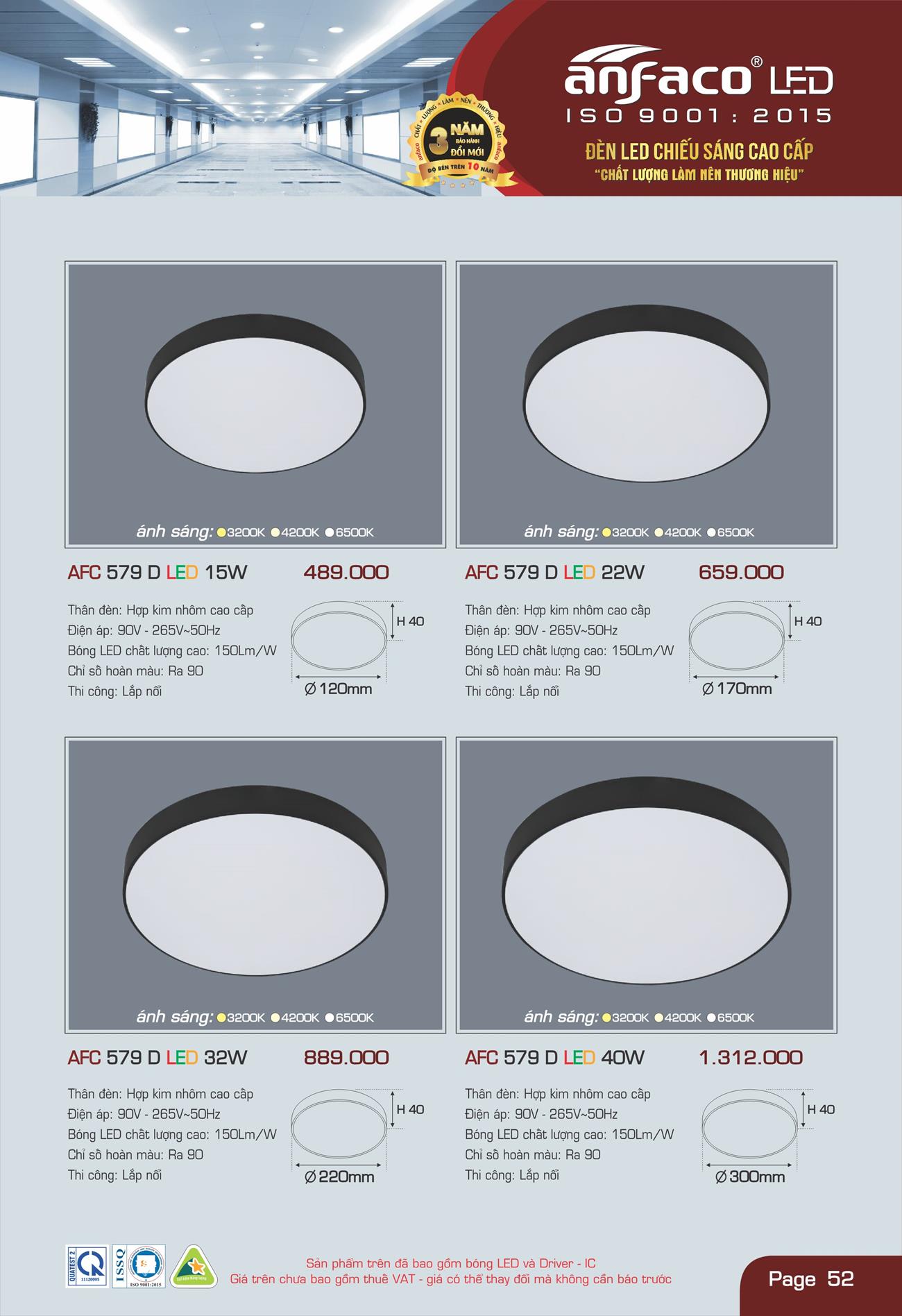 Bảng Giá Đèn Anfaco Lighting 2022 - Trang 53)
