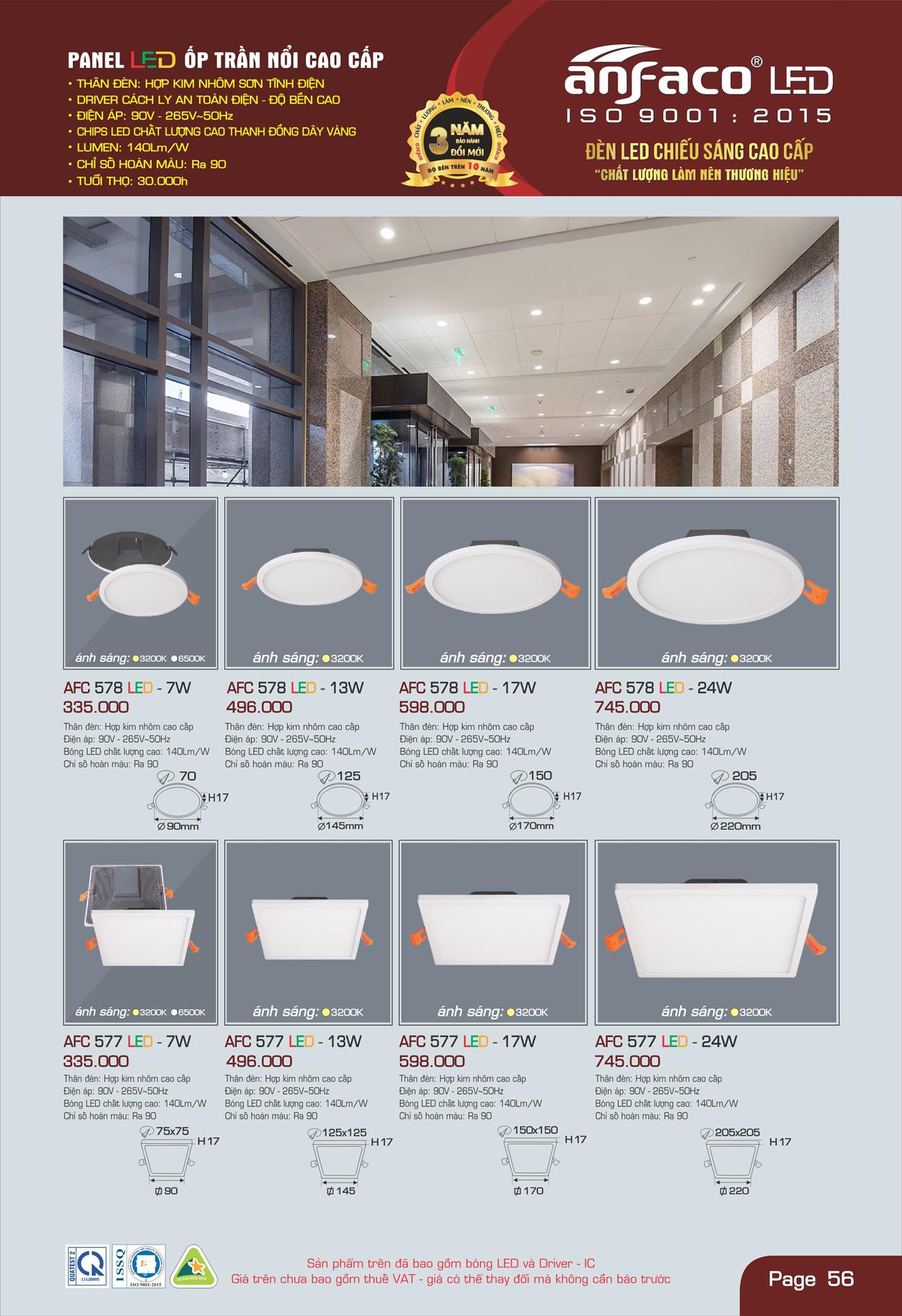 Bảng Giá Đèn Anfaco Lighting 2022 - Trang 57)