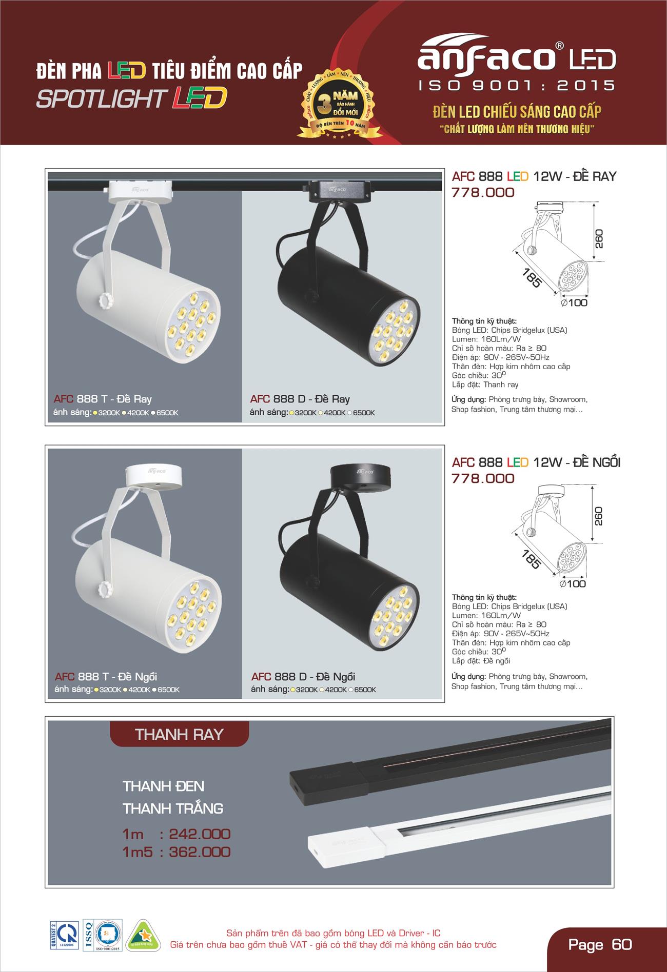 Bảng Giá Đèn Anfaco Lighting 2022 - Trang 61)