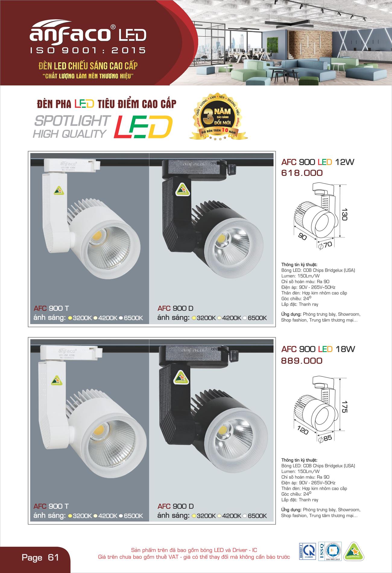 Bảng Giá Đèn Anfaco Lighting 2022 - Trang 62)