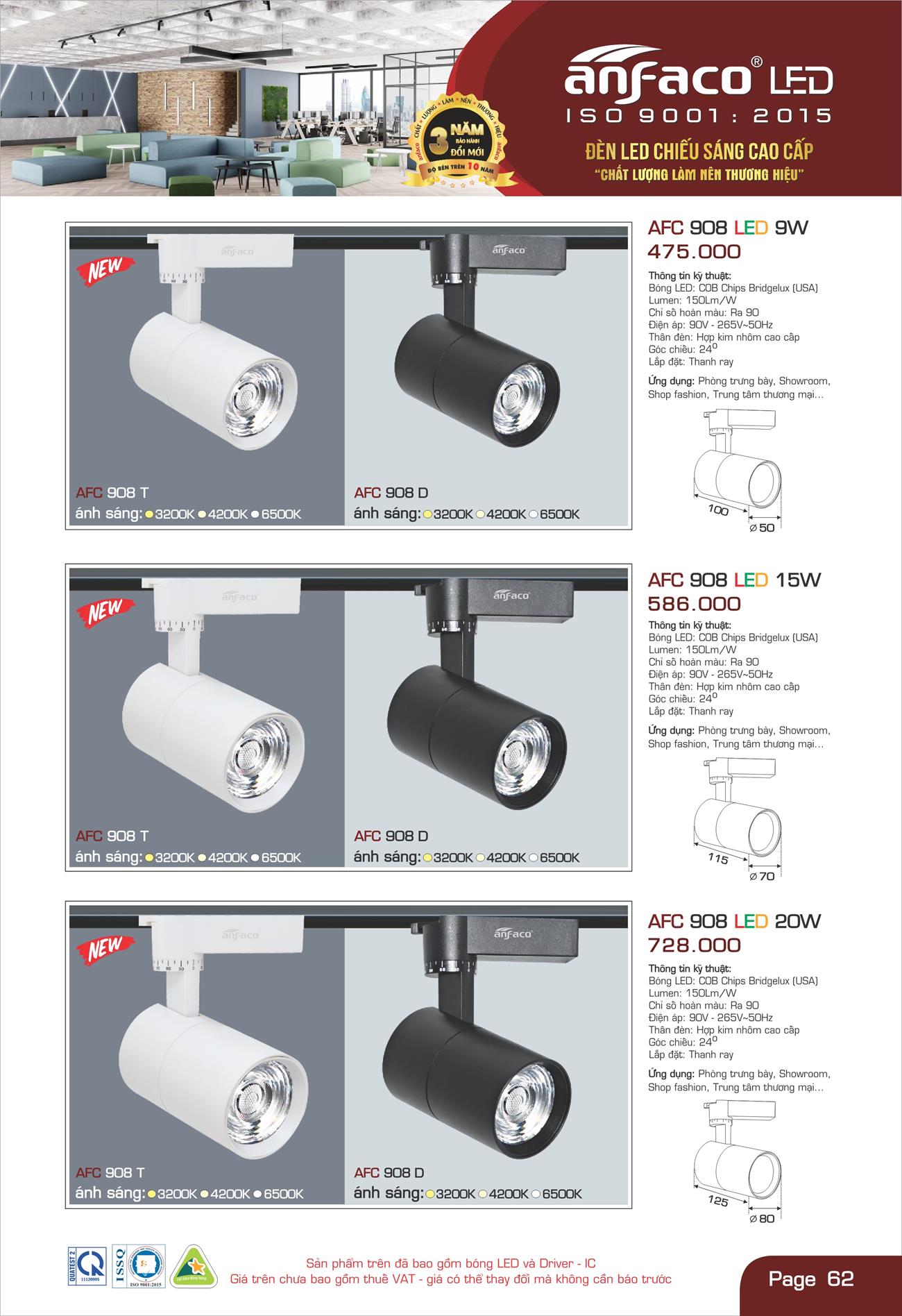 Bảng Giá Đèn Anfaco Lighting 2022 - Trang 63)