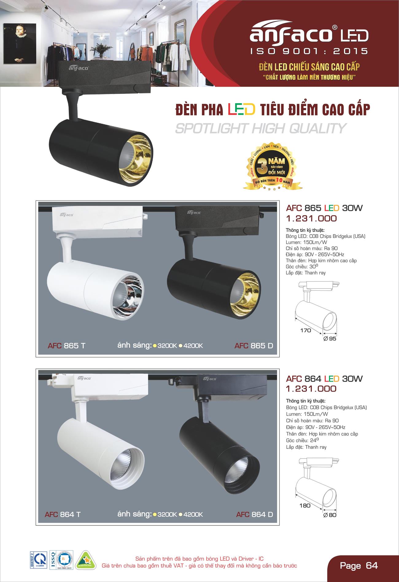 Bảng Giá Đèn Anfaco Lighting 2022 - Trang 65)