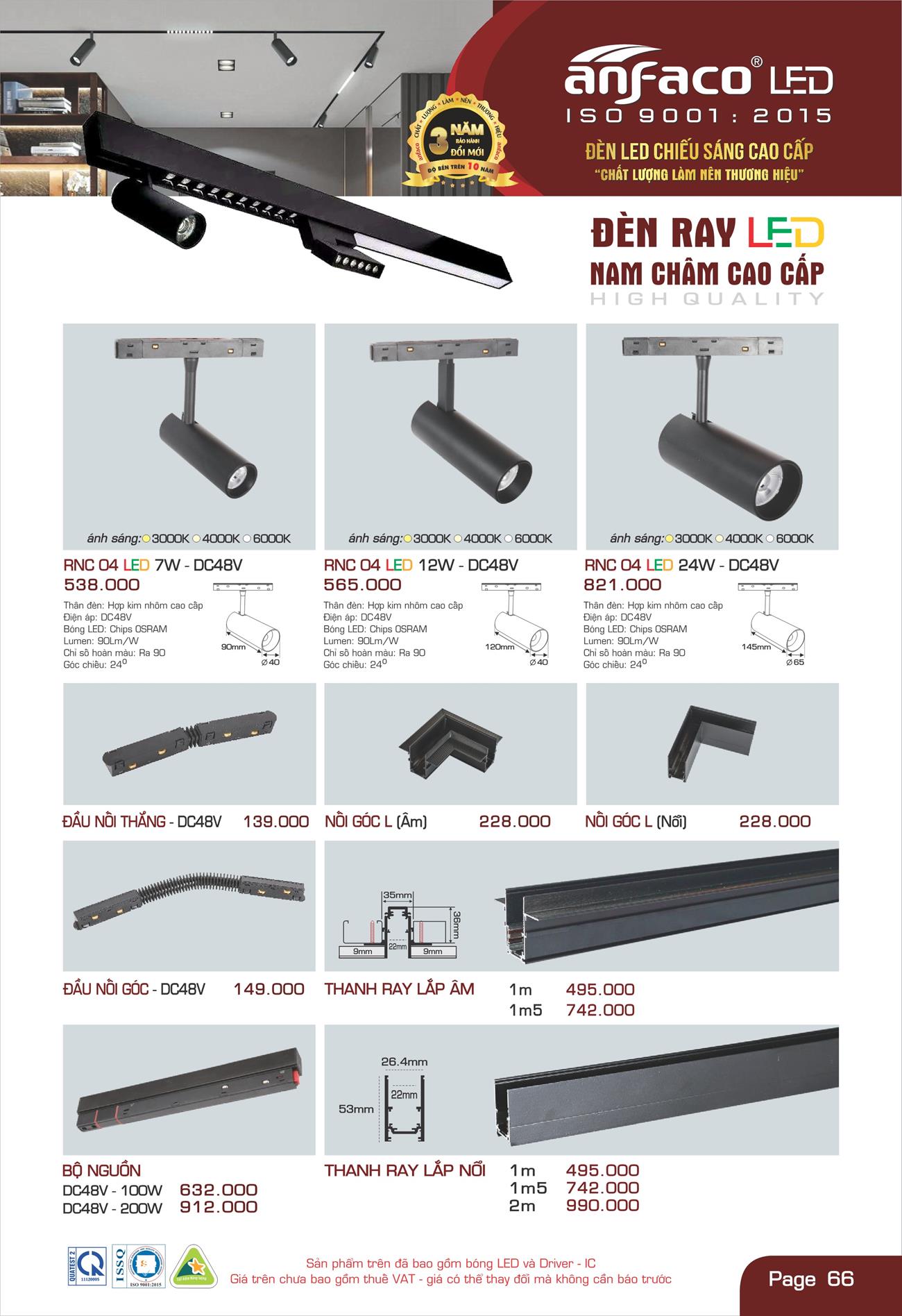 Bảng Giá Đèn Anfaco Lighting 2022 - Trang 67)