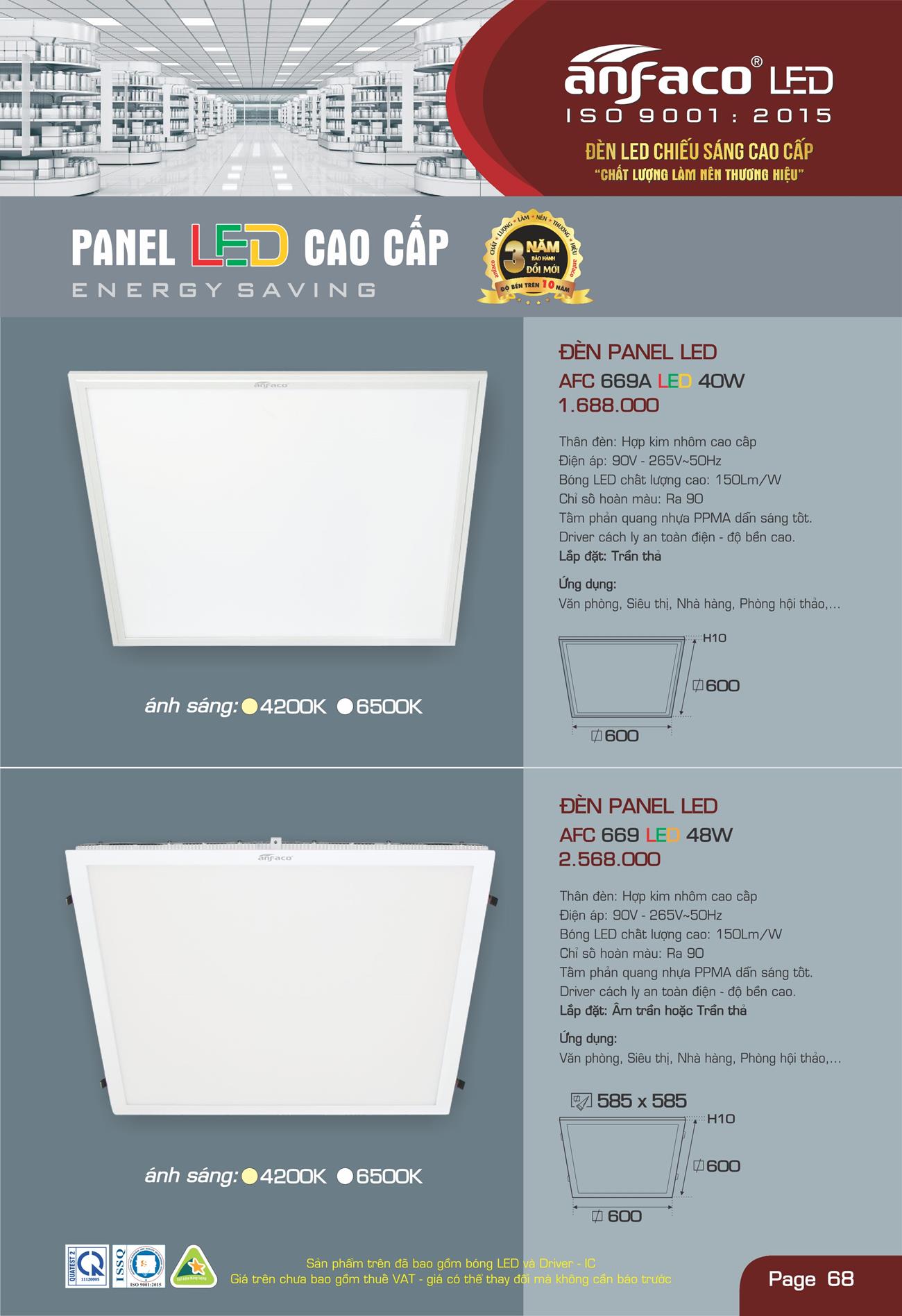 Bảng Giá Đèn Anfaco Lighting 2022 - Trang 69)