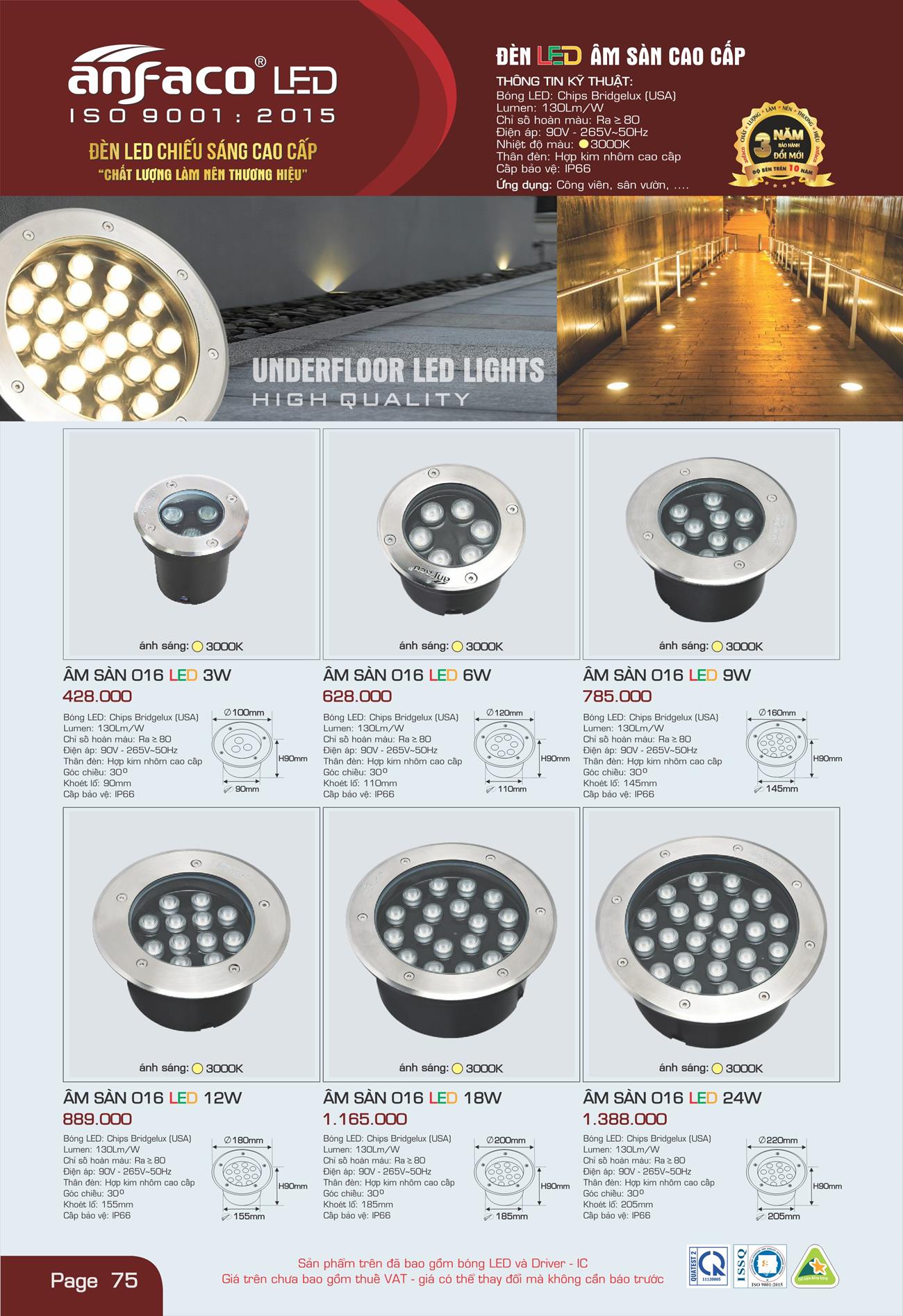 Bảng Giá Đèn Anfaco Lighting 2022 - Trang 76)