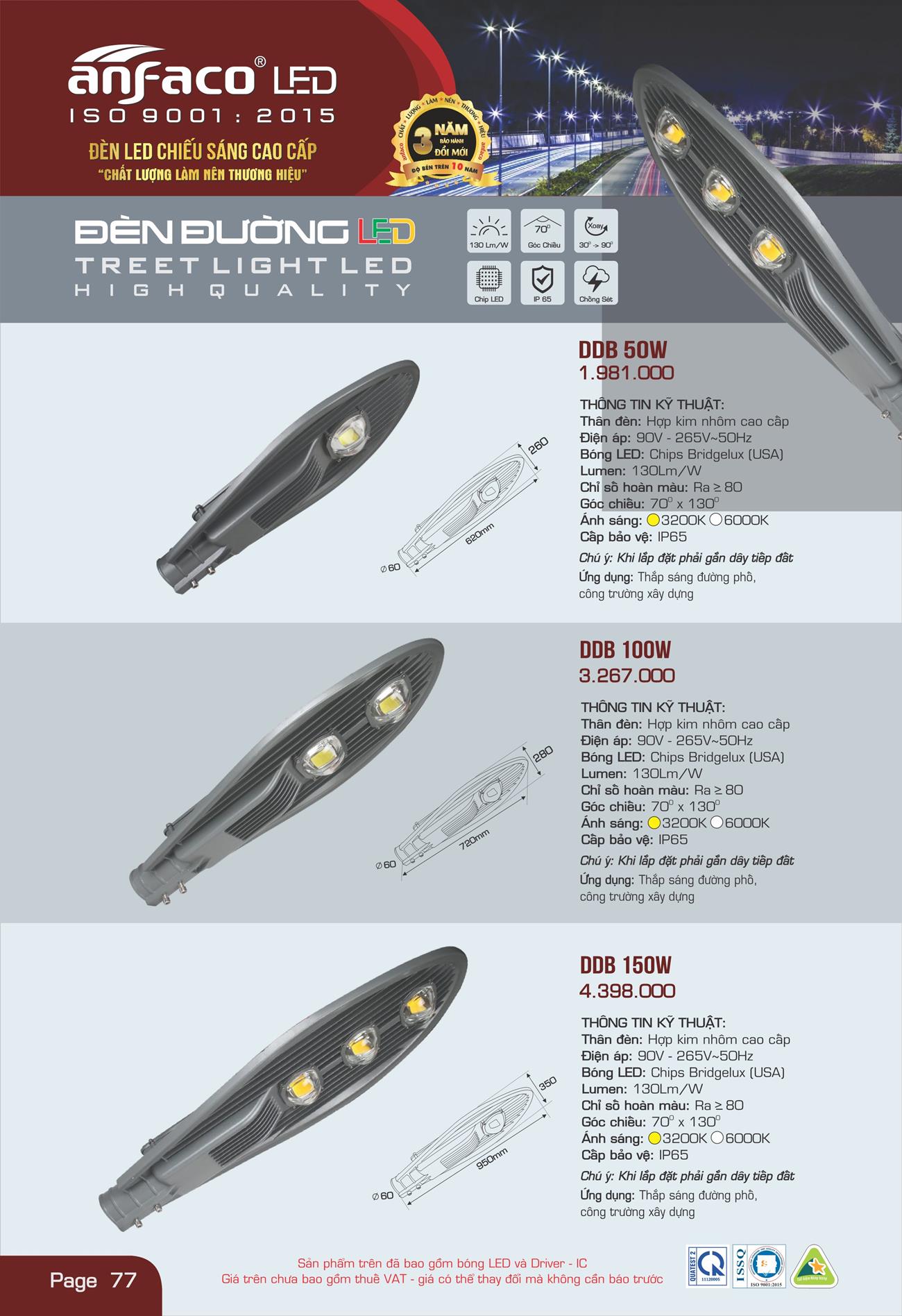 Bảng Giá Đèn Anfaco Lighting 2022 - Trang 78)