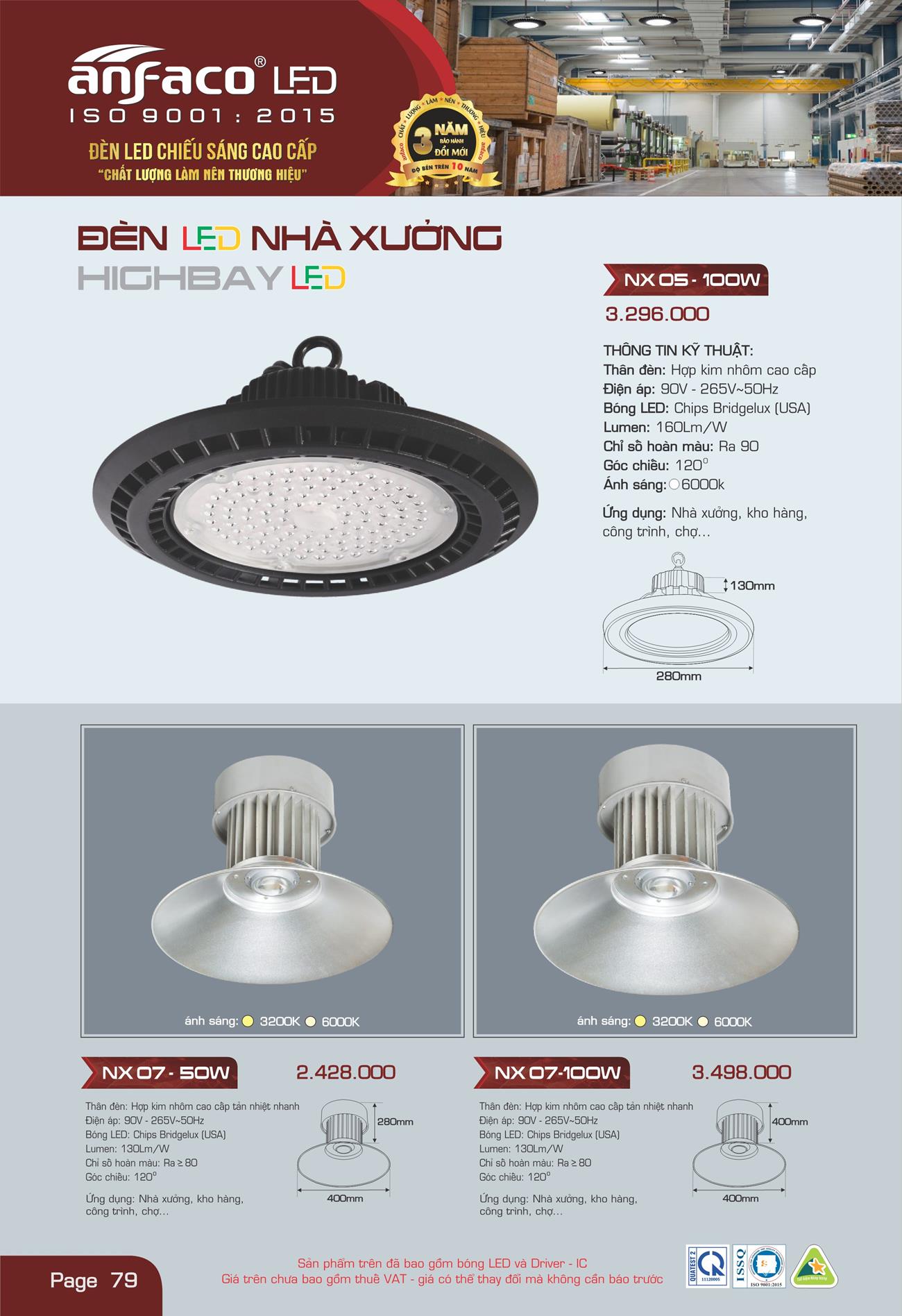 Bảng Giá Đèn Anfaco Lighting 2022 - Trang 80)