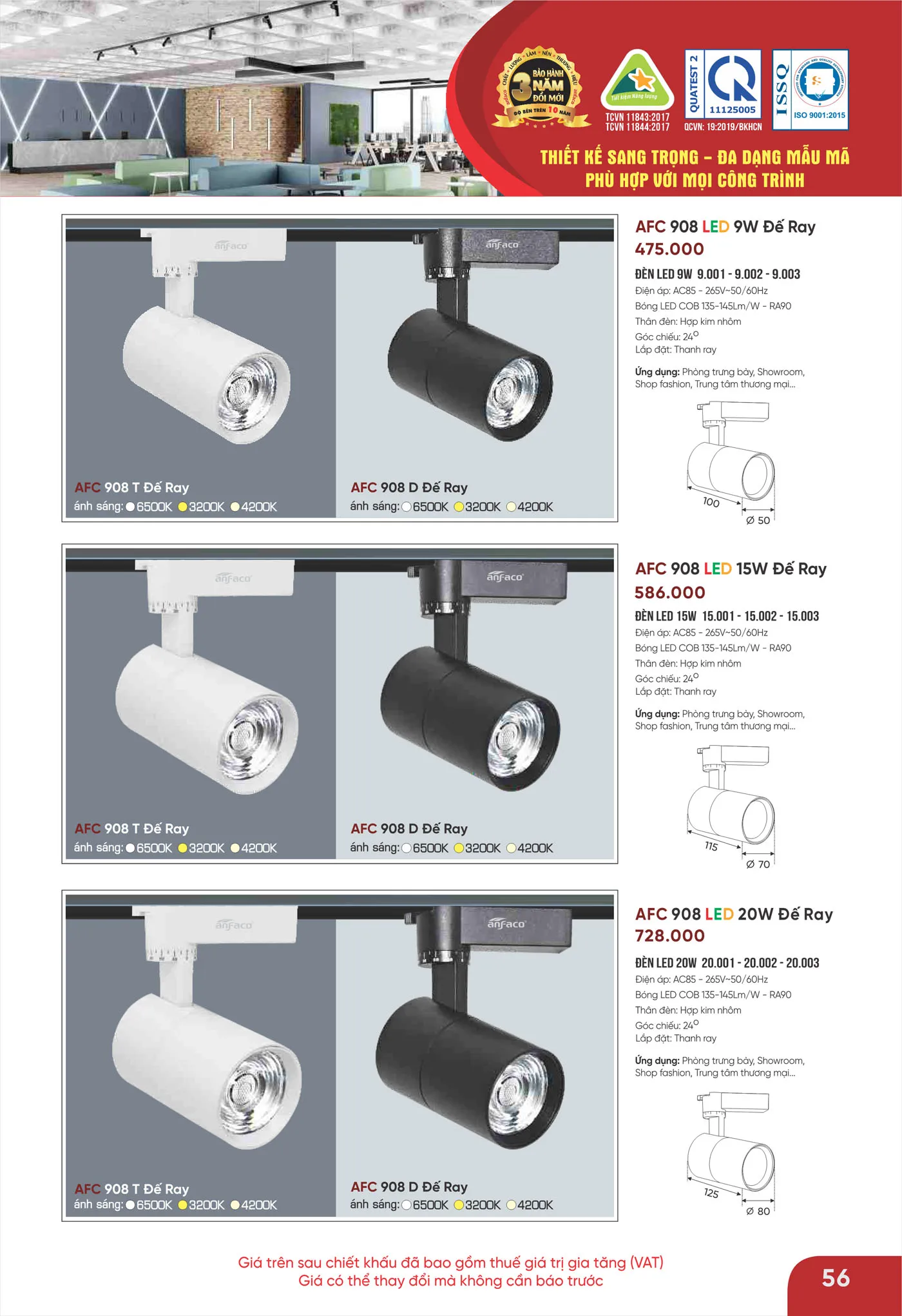 Bảng Giá Đèn Anfaco Lighting 2025 - Trang 57)