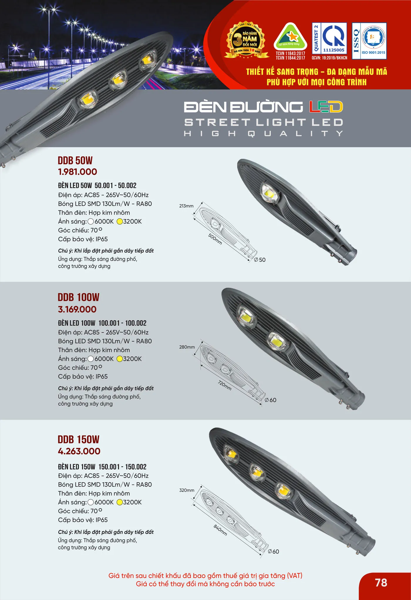 Bảng Giá Đèn Anfaco Lighting 2025 - Trang 79)