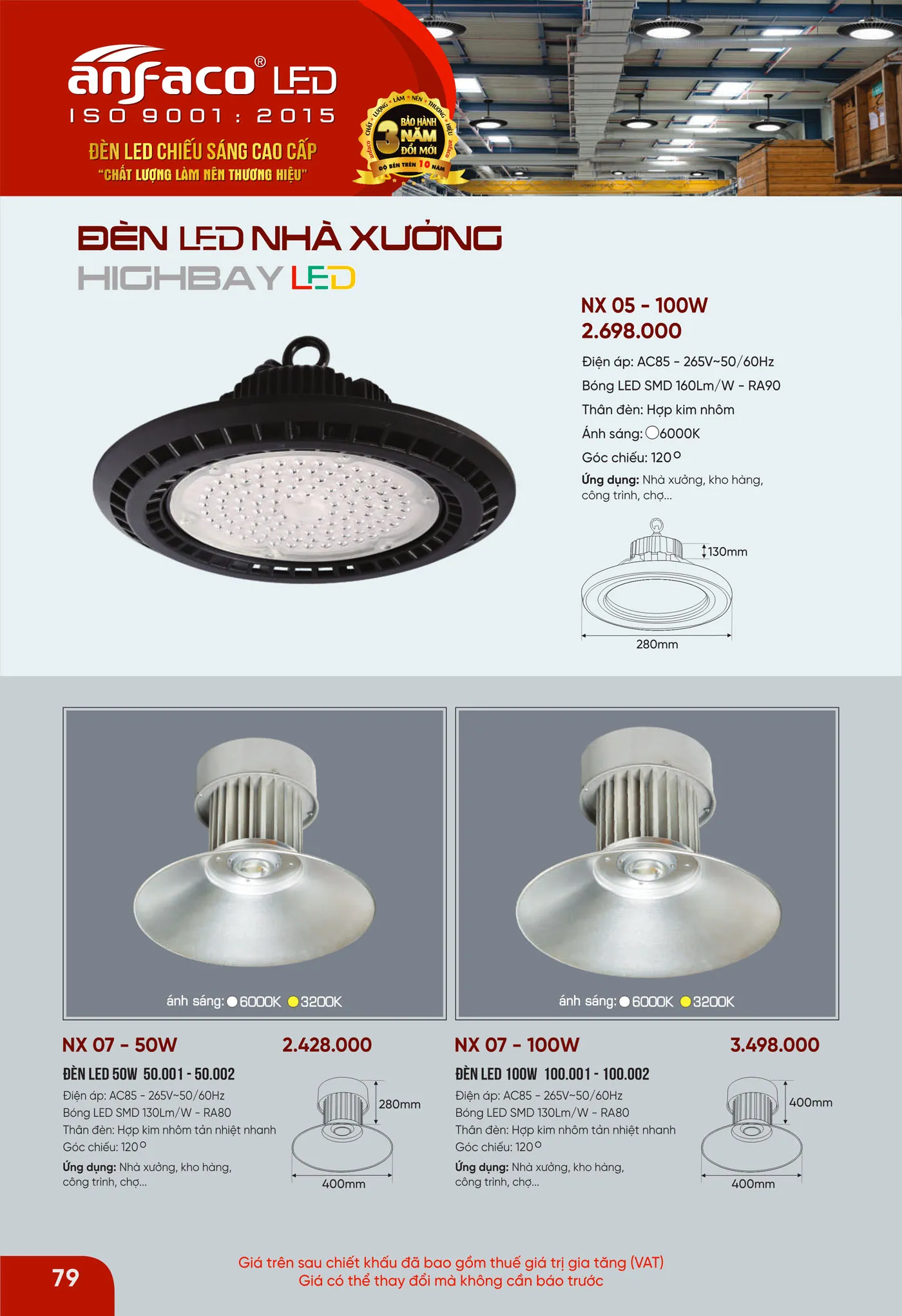 Bảng Giá Đèn Anfaco Lighting 2025 - Trang 80)