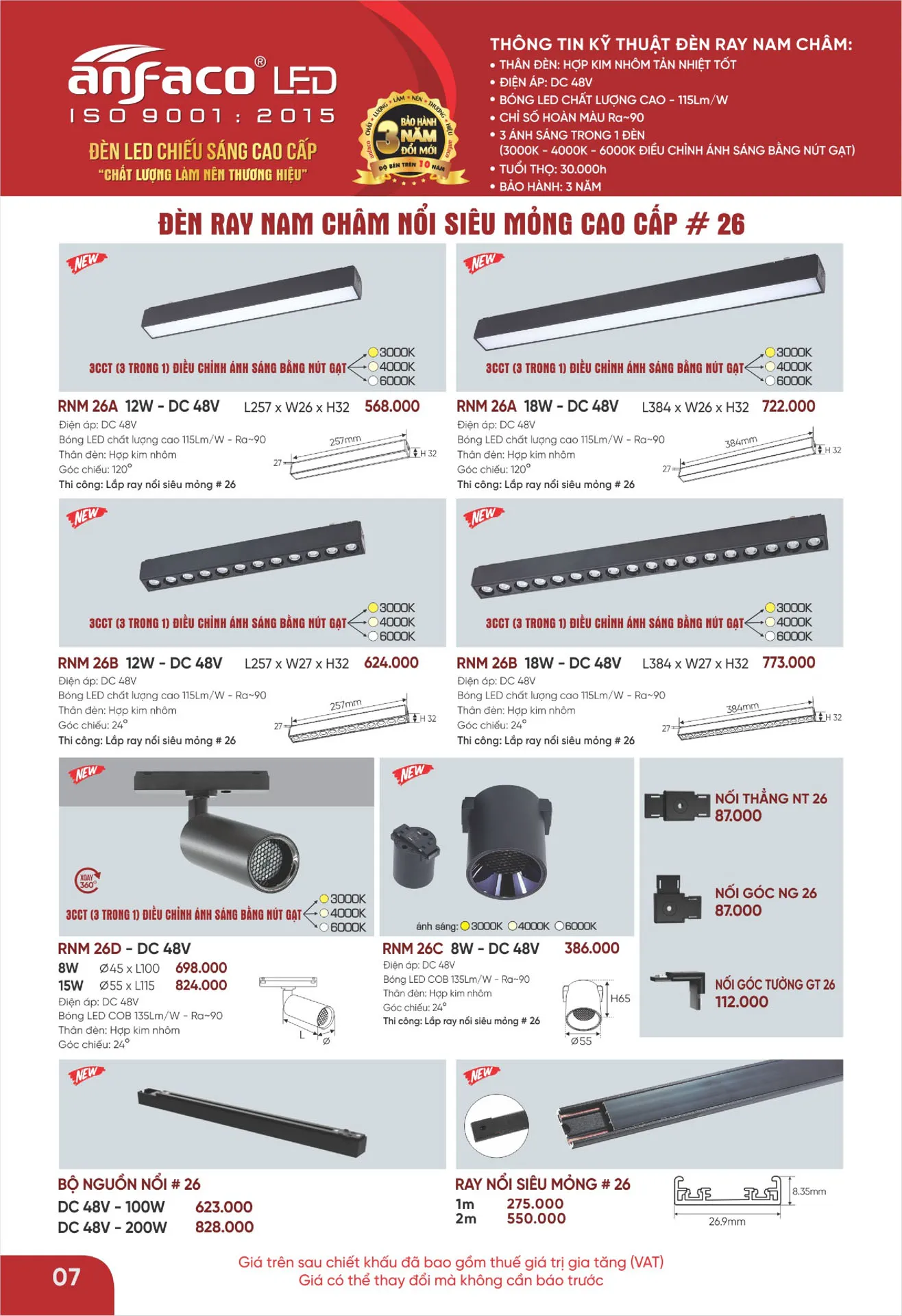 Bảng Giá Đèn Anfaco Lighting 2026 - Trang 7)