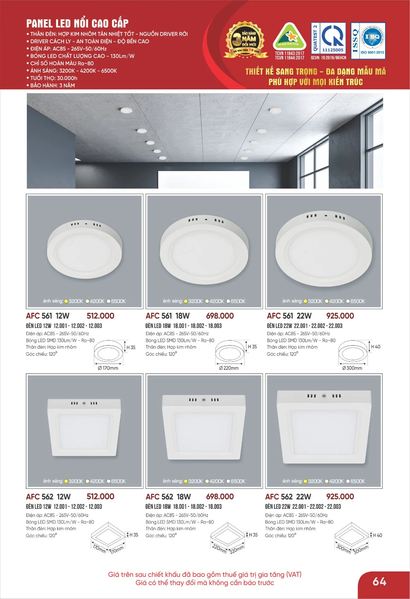 Bảng Giá Đèn Anfaco Lighting 2026 - Trang 64)