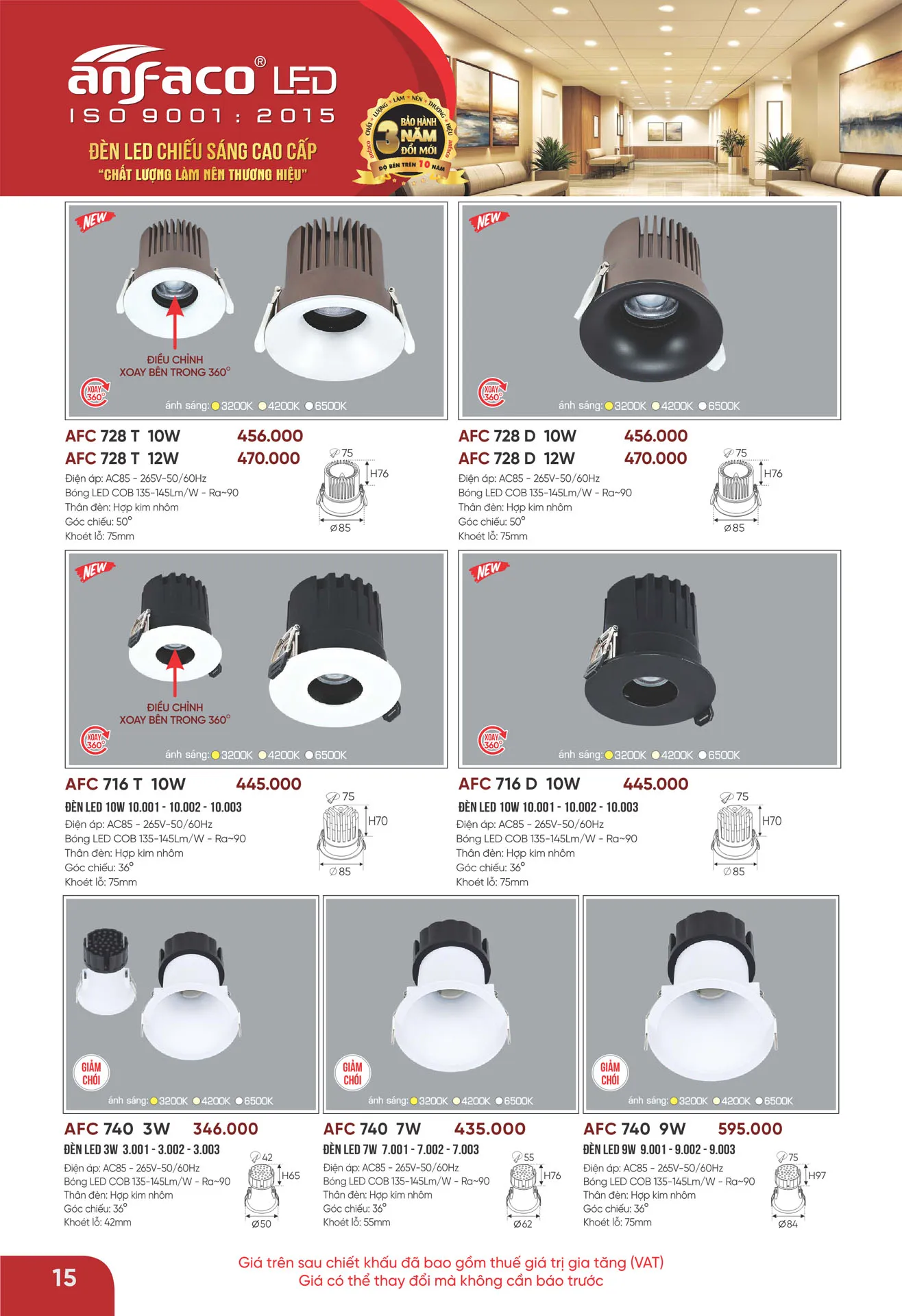 Bảng Giá Đèn Anfaco Lighting 2026 - Trang 16)