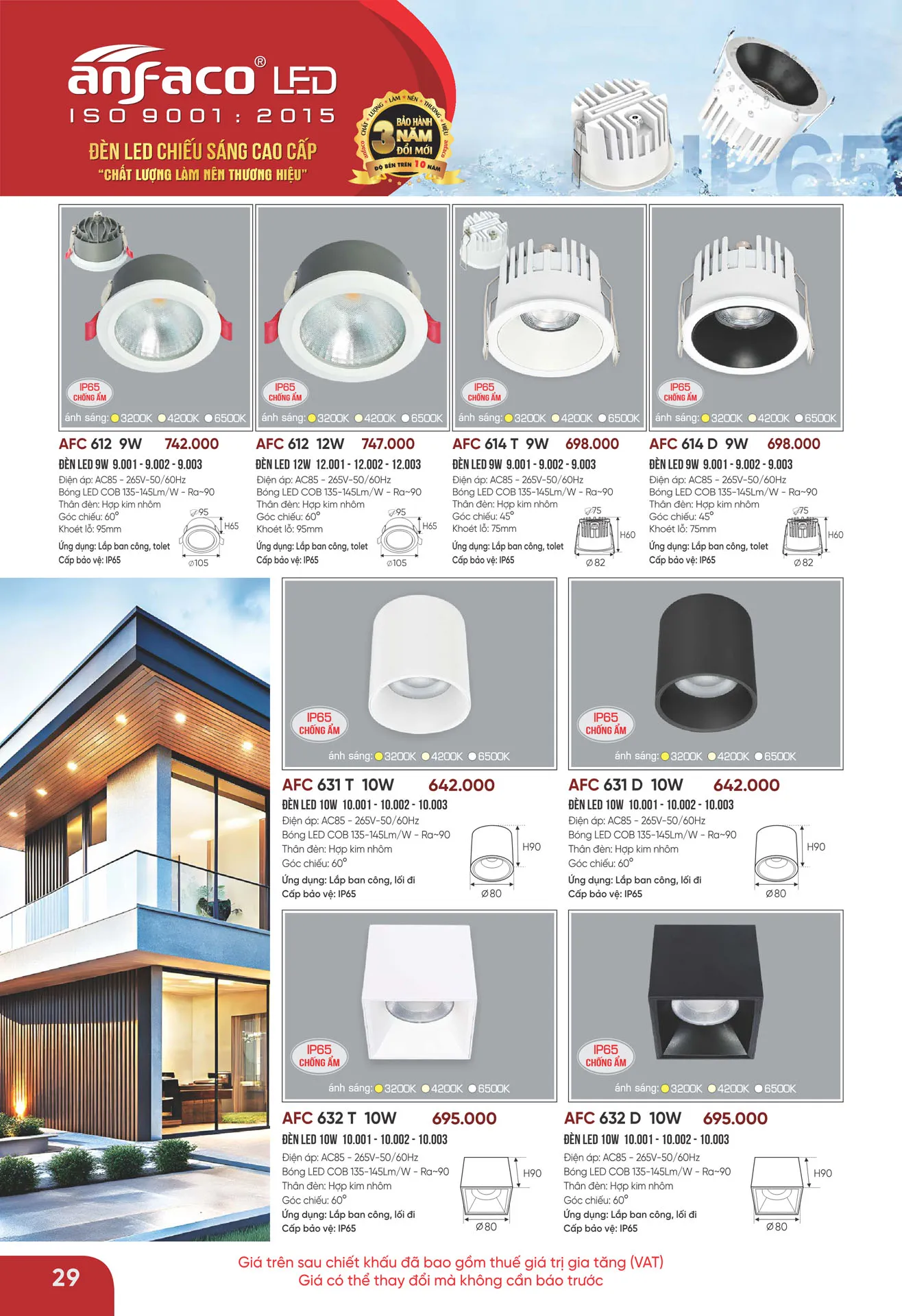 Bảng Giá Đèn Anfaco Lighting 2026 - Trang 30)