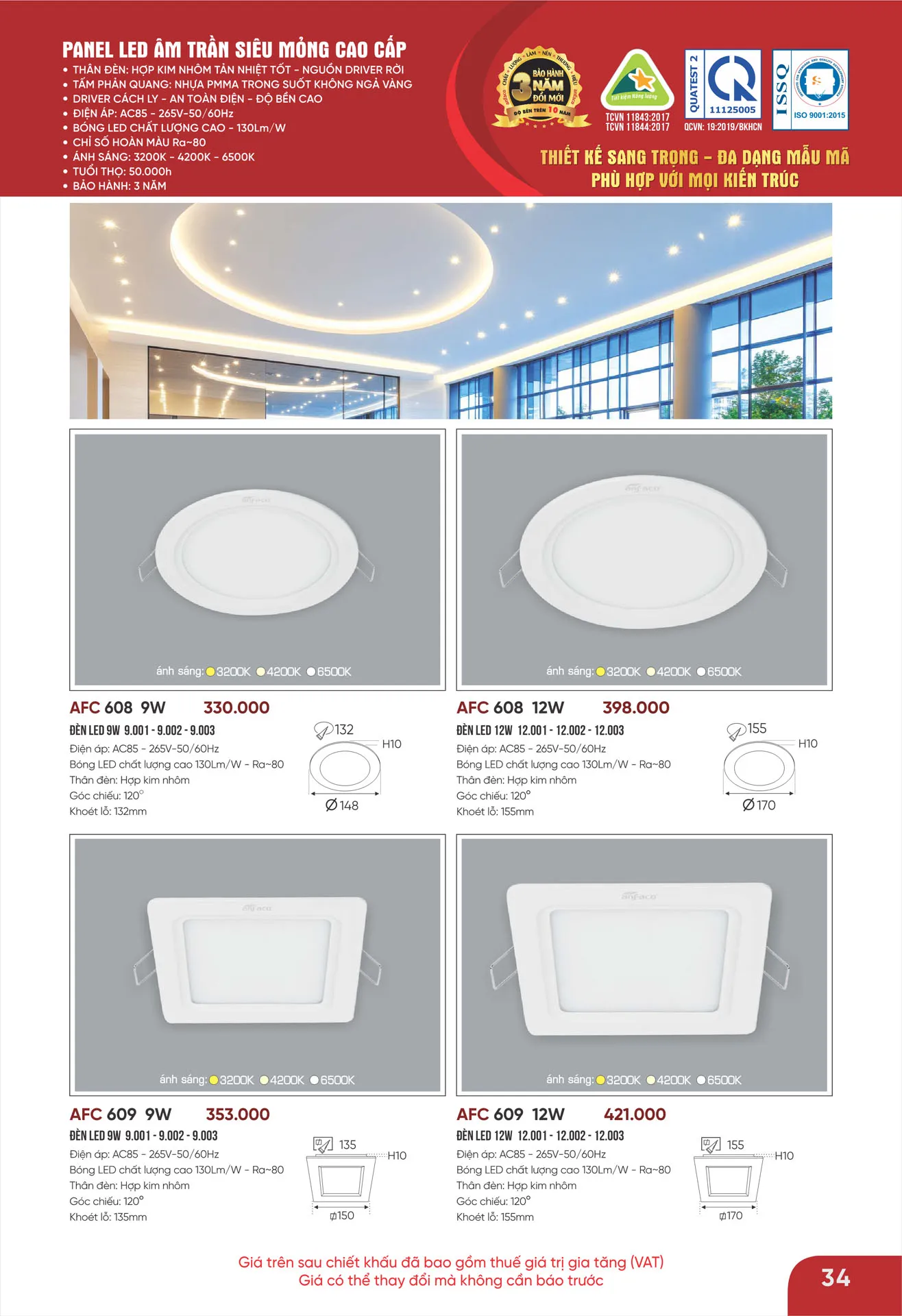 Bảng Giá Đèn Anfaco Lighting 2026 - Trang 35)