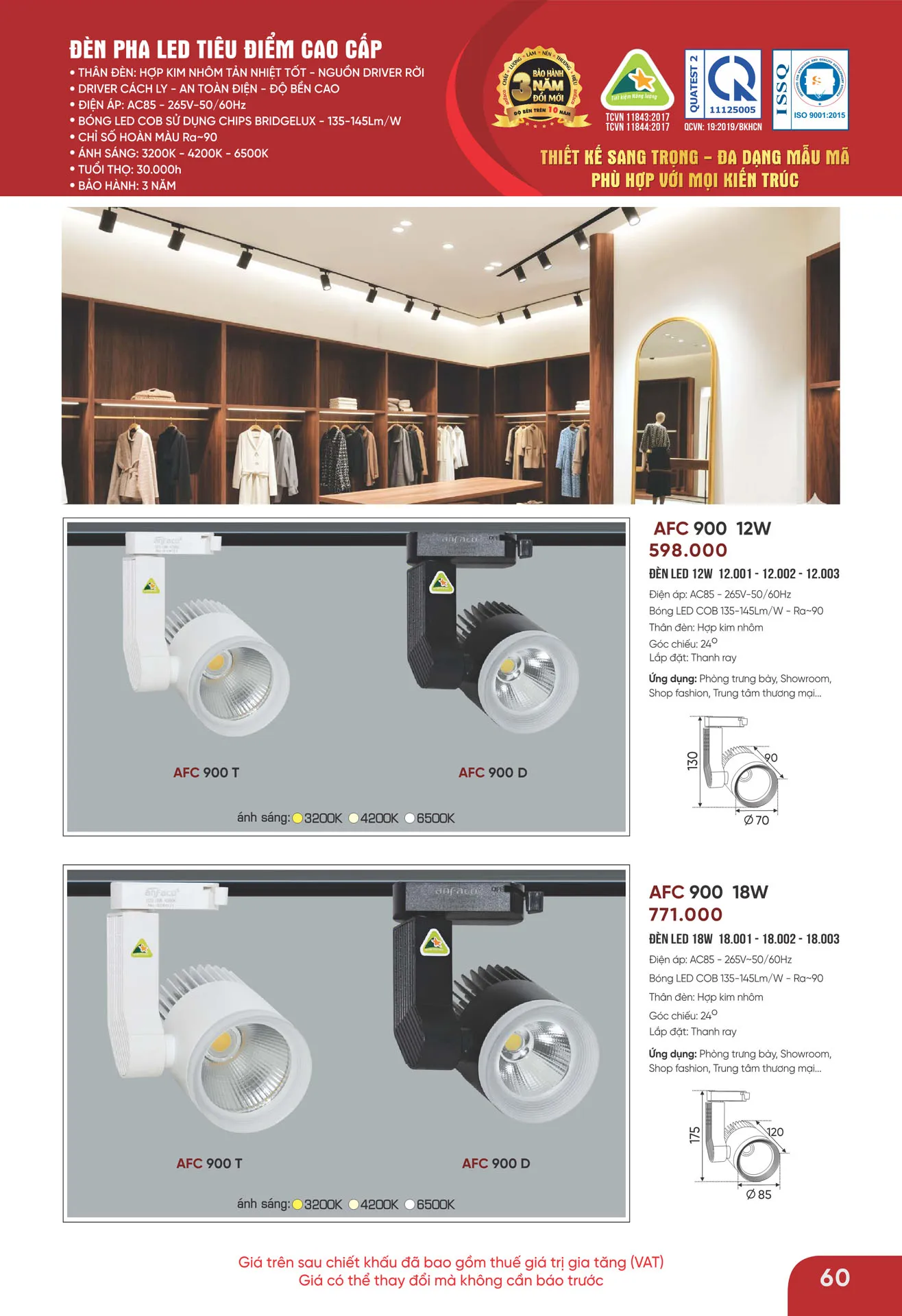 Bảng Giá Đèn Anfaco Lighting 2026 - Trang 61)