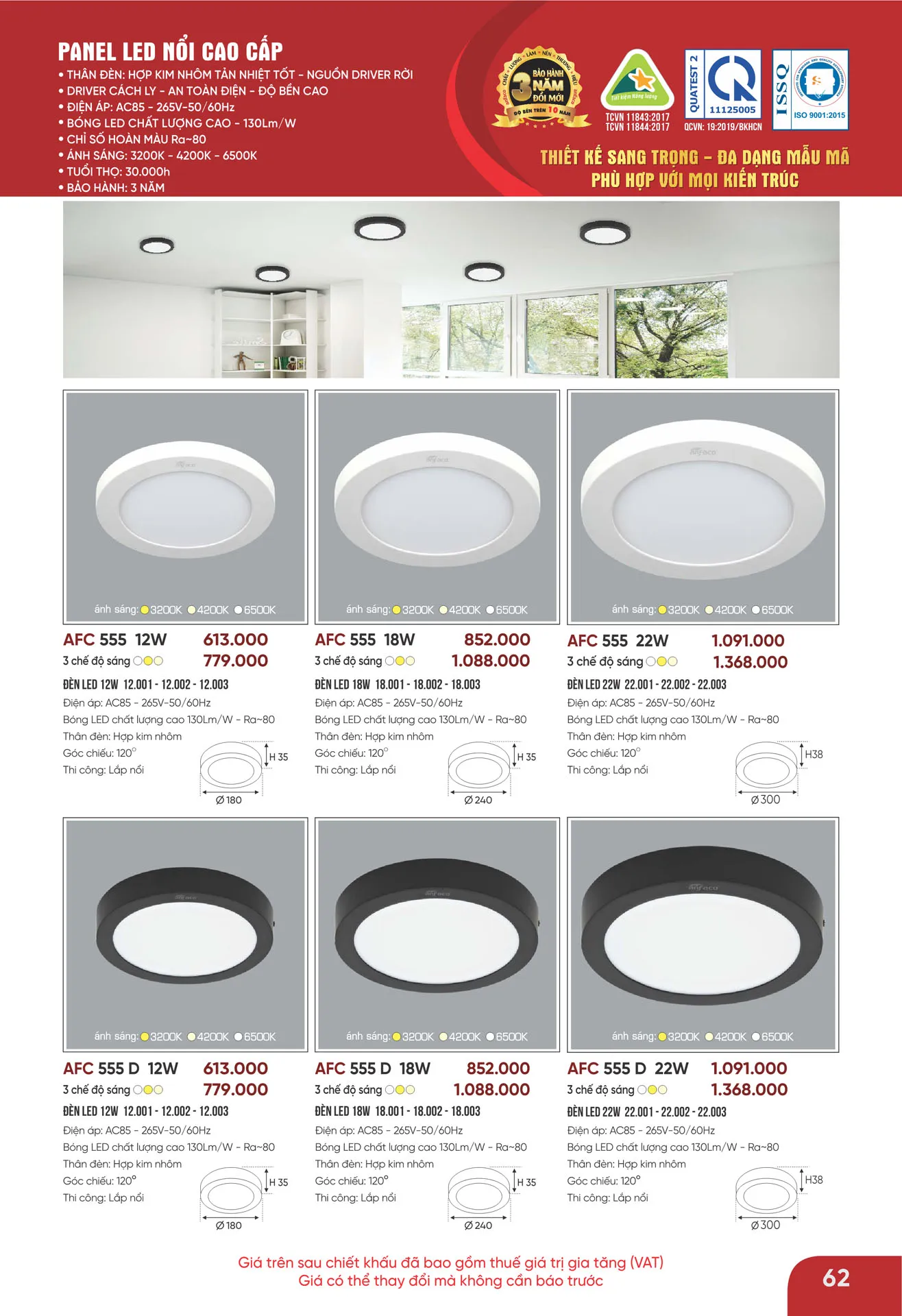 Bảng Giá Đèn Anfaco Lighting 2026 - Trang 63)