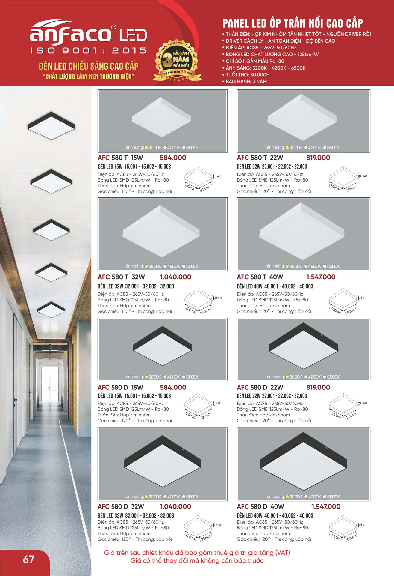 Bảng Giá Đèn Anfaco Lighting 2026 - Trang 68)