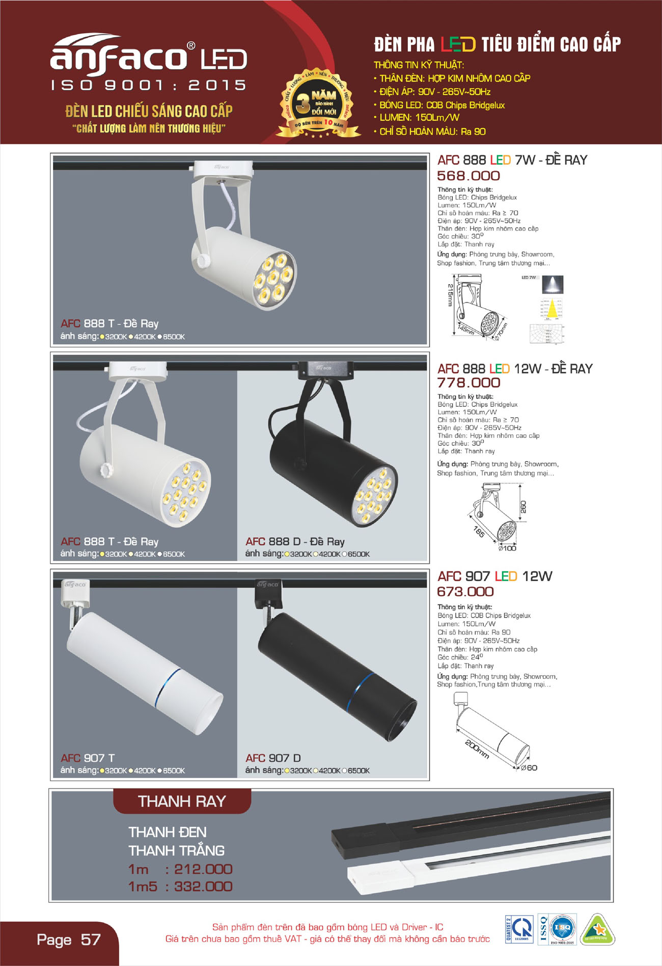 Bảng Giá Đèn Anfaco Lighting 2025 - Trang 58)