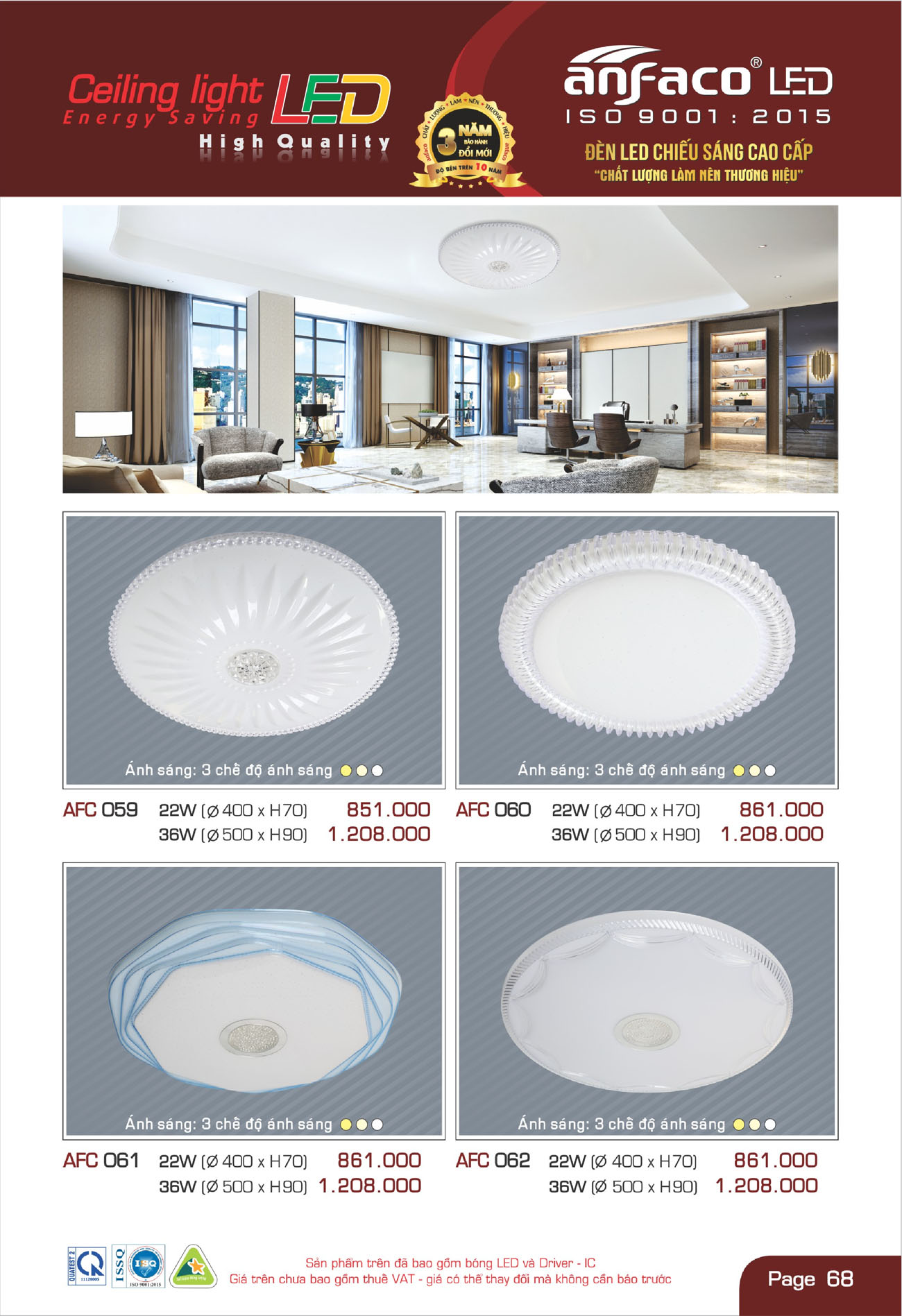 Bảng Giá Đèn Anfaco Lighting 2025 - Trang 69)