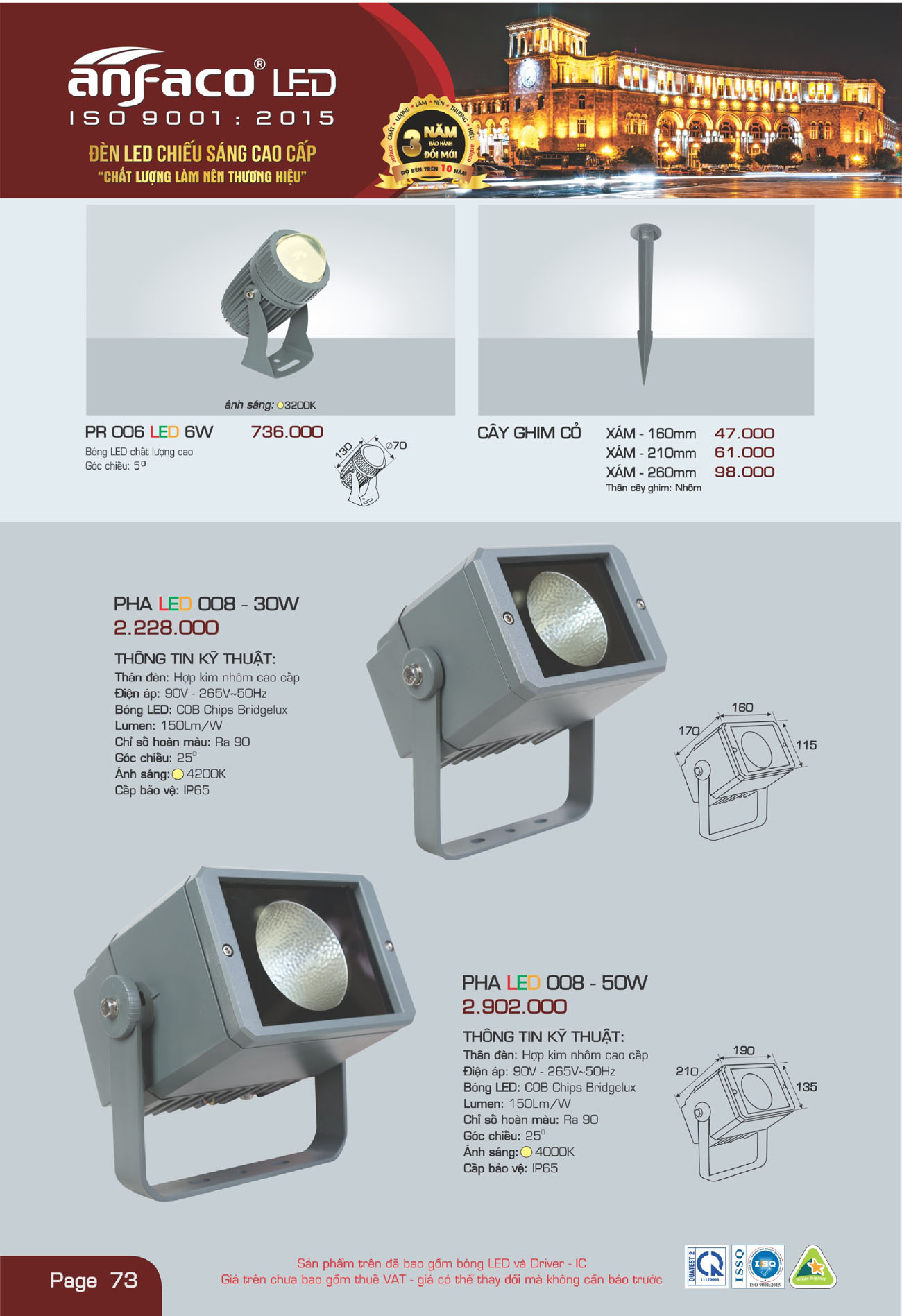 Bảng Giá Đèn Anfaco Lighting 2025 - Trang 74)