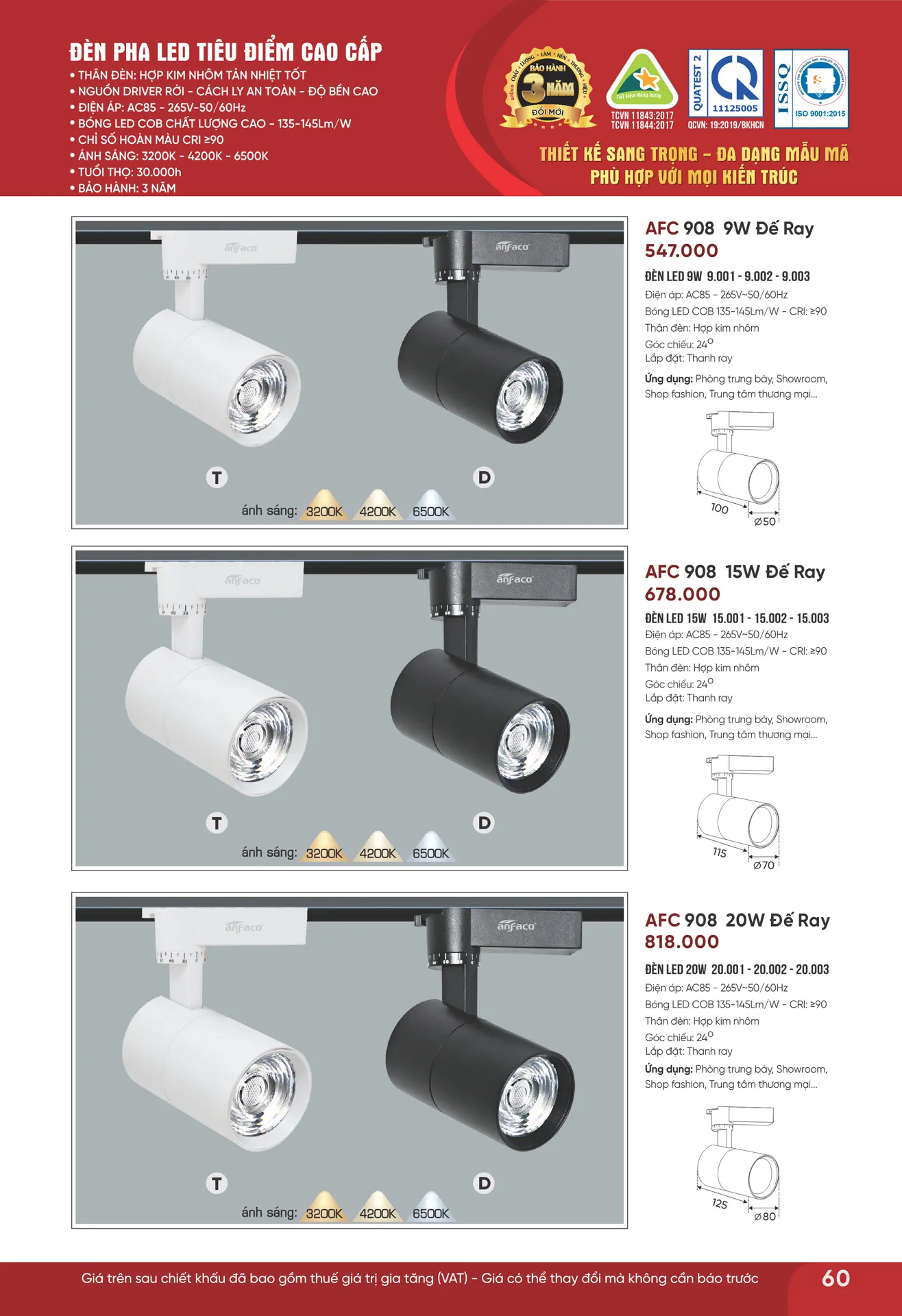 Bảng Giá Đèn Anfaco Lighting 2026 - Trang 61)