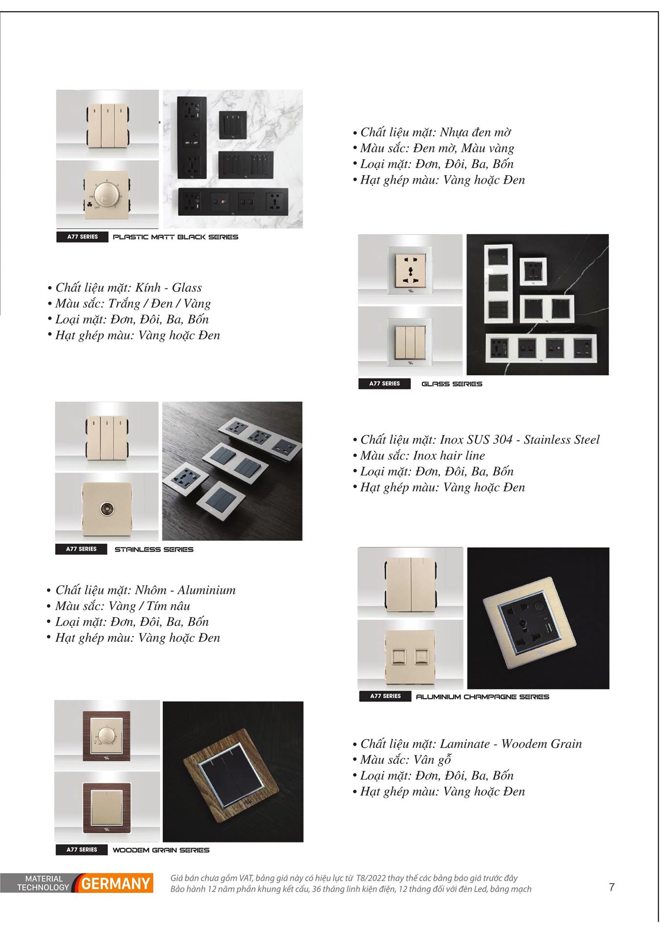 Catalogue ARTDNA 2023 (Công tắc & Ổ cắm) - Trang 8)