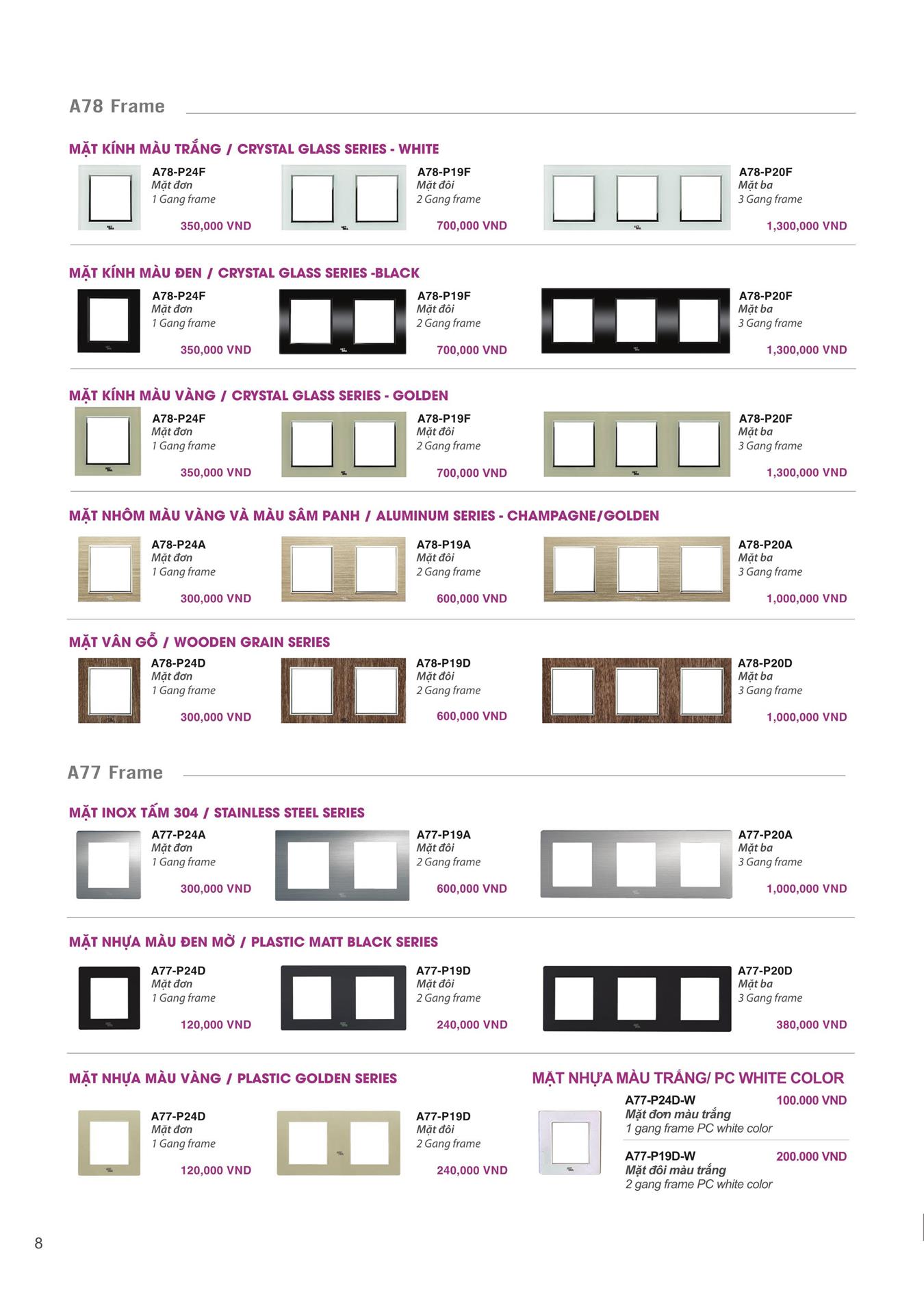 Catalogue ARTDNA 2023 (Công tắc & Ổ cắm) - Trang 9)