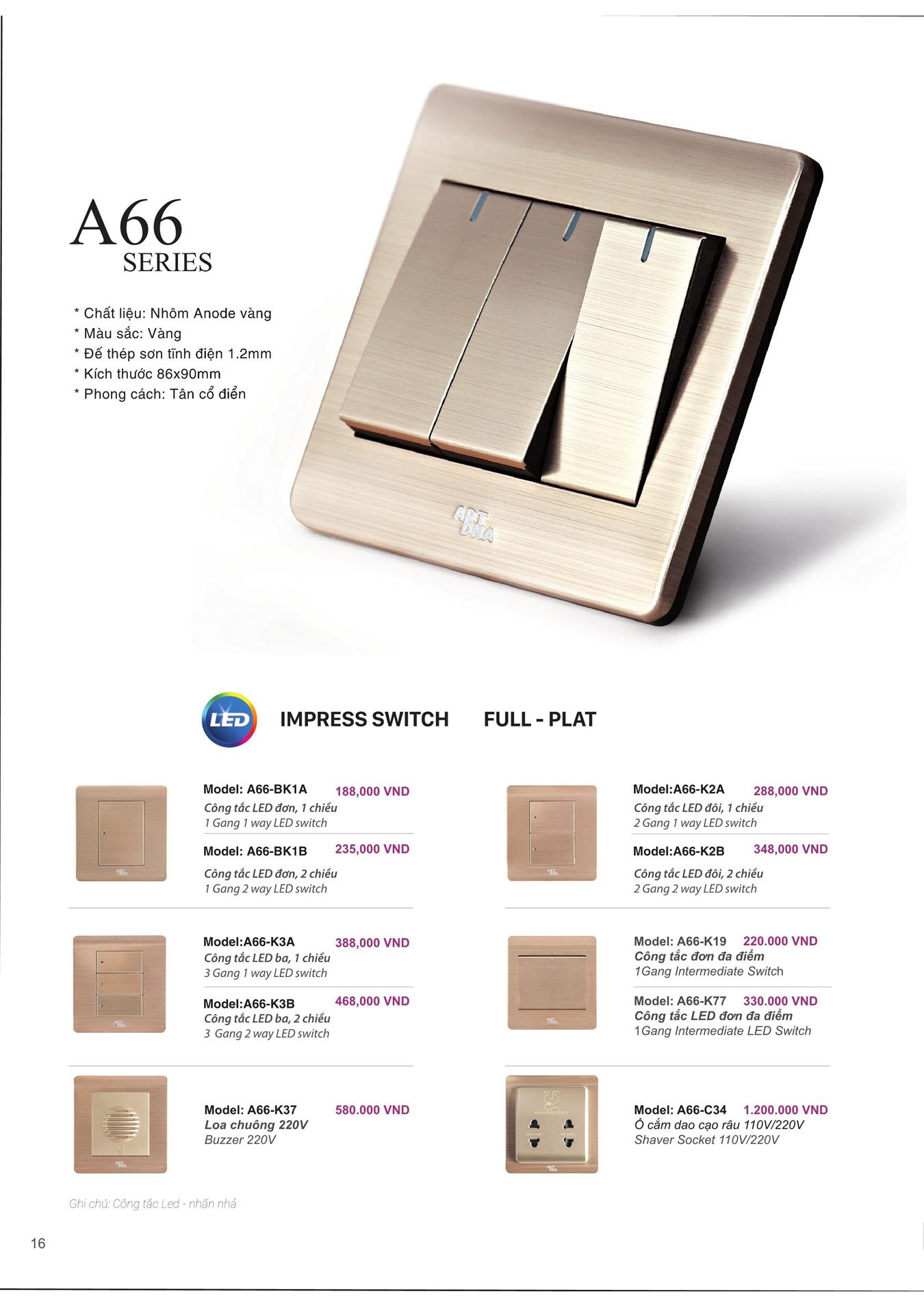 Catalogue ARTDNA 2023 (Công tắc & Ổ cắm) - Trang 17)