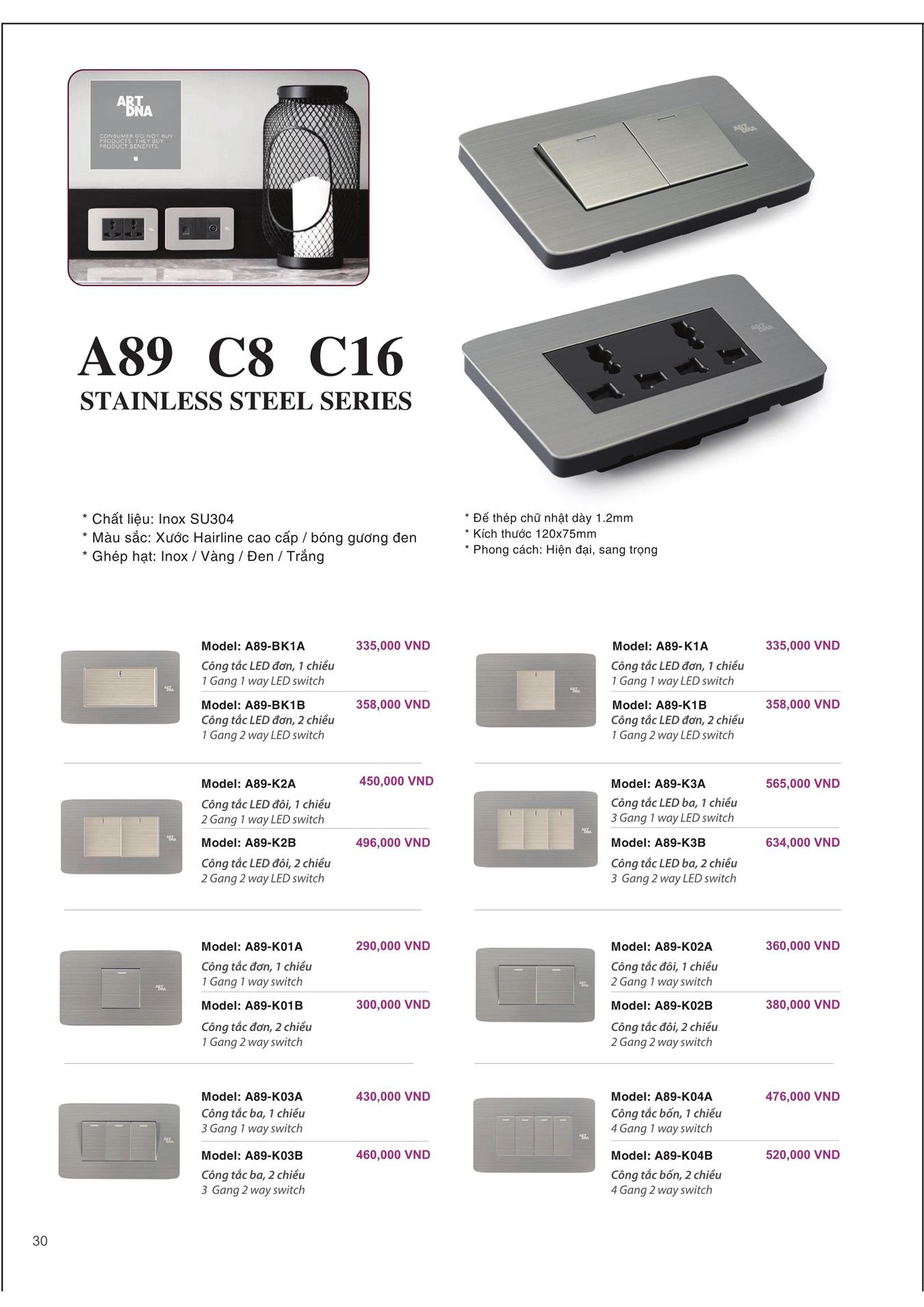 Catalogue ARTDNA 2023 (Công tắc & Ổ cắm) - Trang 31)
