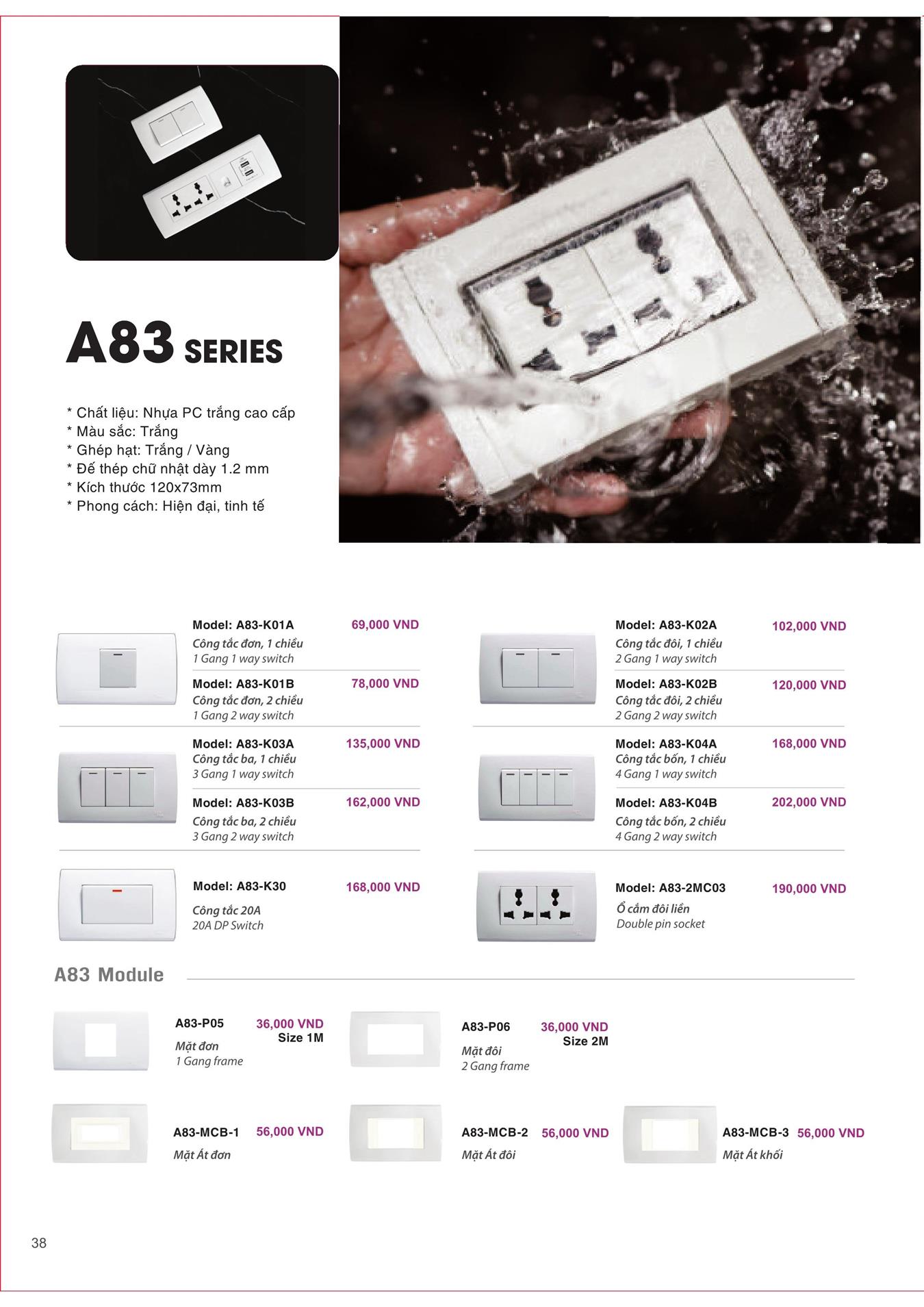 Catalogue ARTDNA 2023 (Công tắc & Ổ cắm) - Trang 39)
