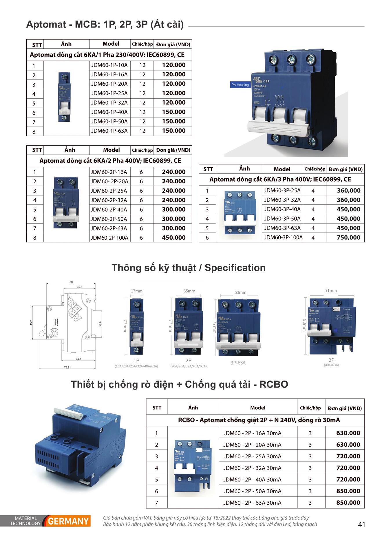 Catalogue ARTDNA 2023 (Công tắc & Ổ cắm) - Trang 42)