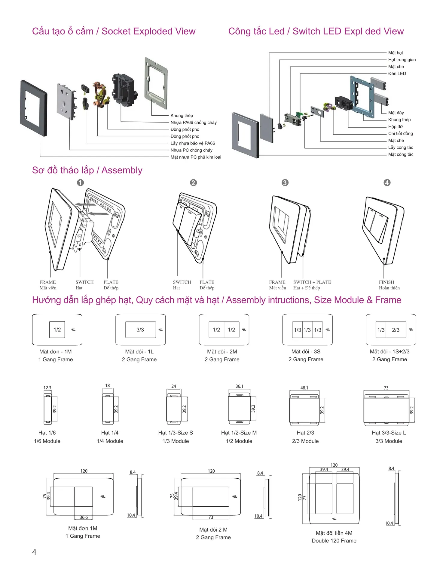 Catalogue ARTDNA 2026 (Công tắc & Ổ cắm) - Trang 4)